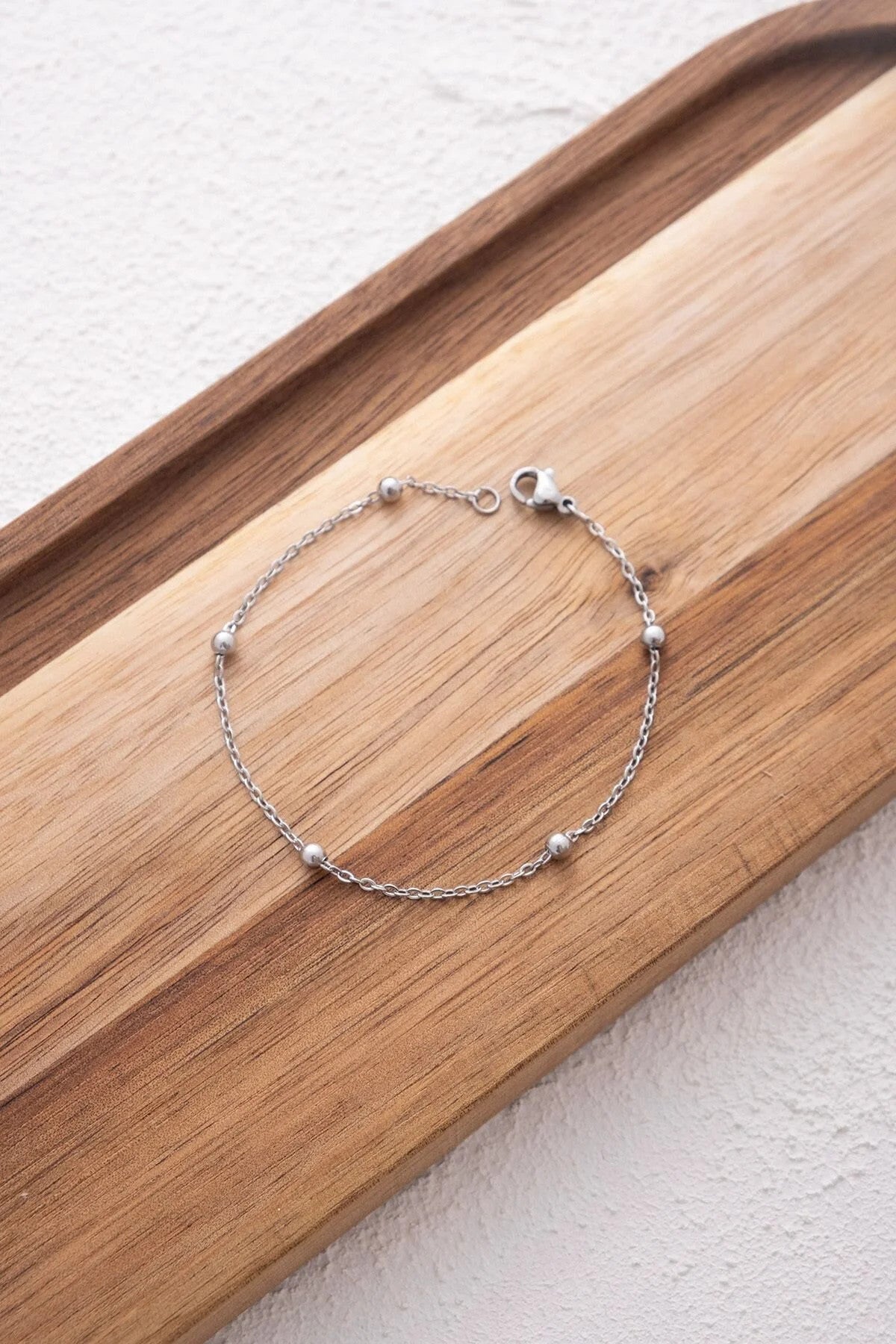 Çelik Dorika Halhal Top Zincir Halhal Denizde Yazın Günlük Kullanıma Uygun Kararmaz 1mm 22cm+4cm