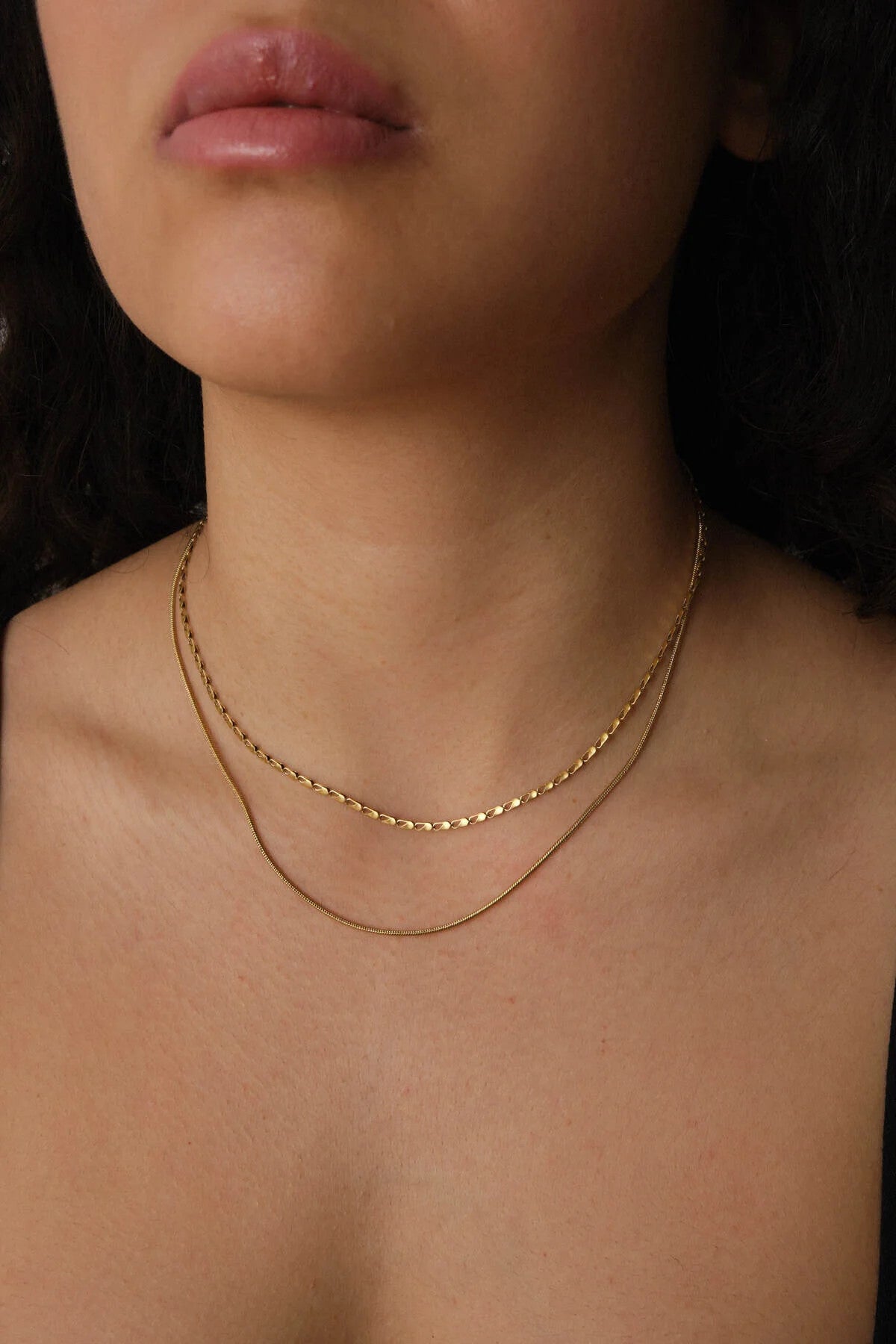 Çelik 2'li Kombin Halat İtalyan Ve Papağan Zincir Kolye Minimal Kararmaz