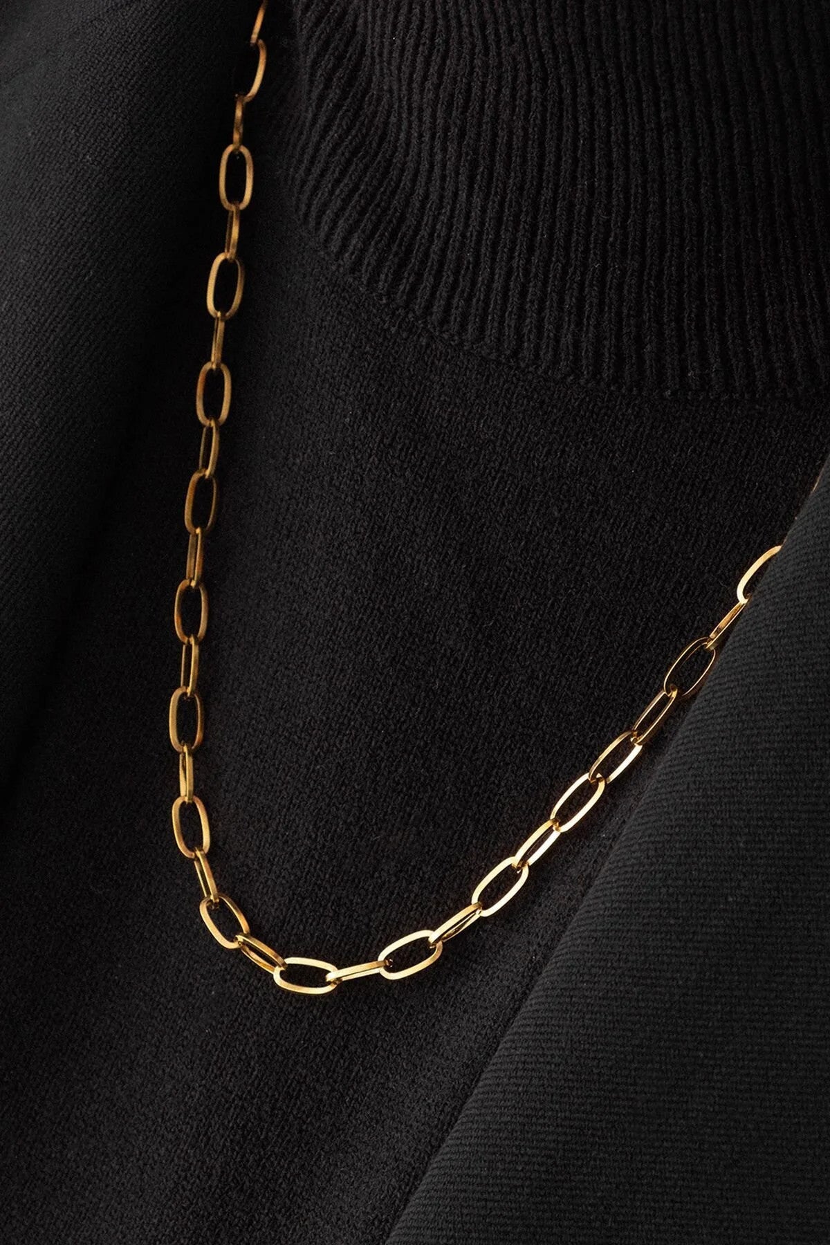 Çelik Ataç Oval Zincir Kolye Kararmaz 5mm Kişiselleştirilebilir Zincir Boy Seçenekleriyle