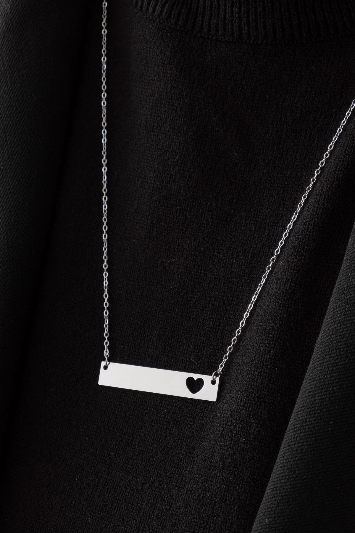 Çelik Kalpli Künye Kolye Kararmaz