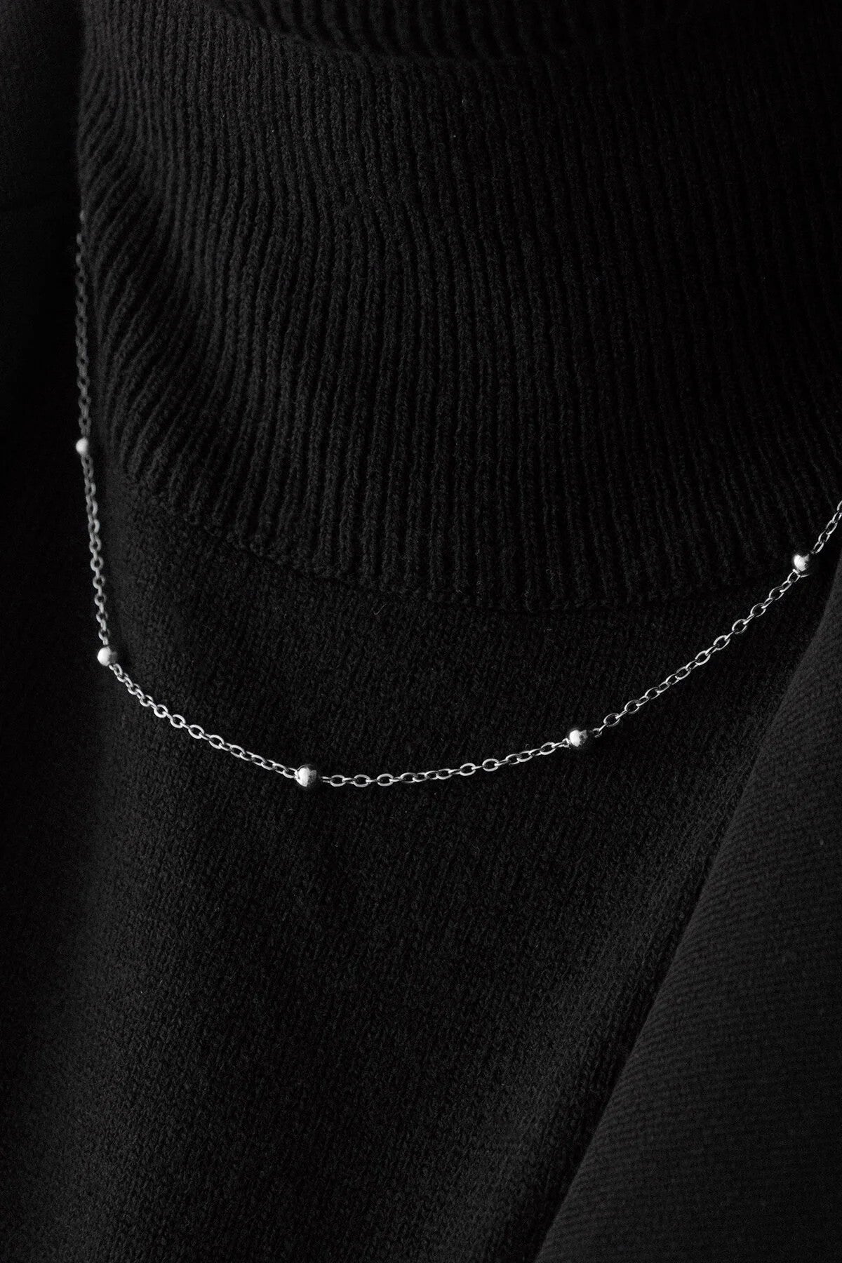 Çelik Toplu Ince Dorika Zincir Kolye Ince Forse Zincir 1mm Zarif Minimal