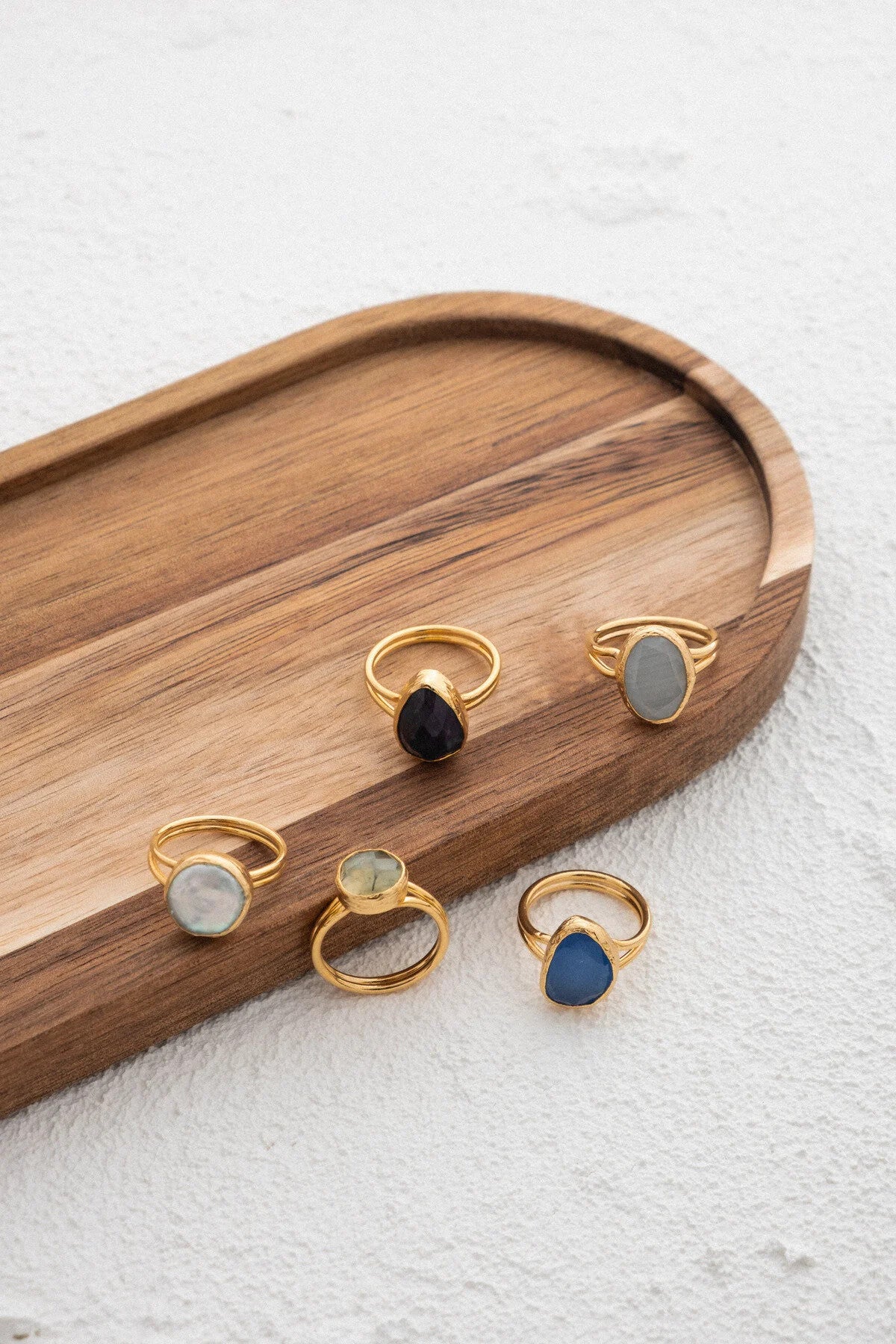 Kedi Gözü Mavi Doğal Taş Yüzük Freesize Ayarlanabilir El İşi Özel Yapım Kedi Gözü Parlak Taş Yüzük