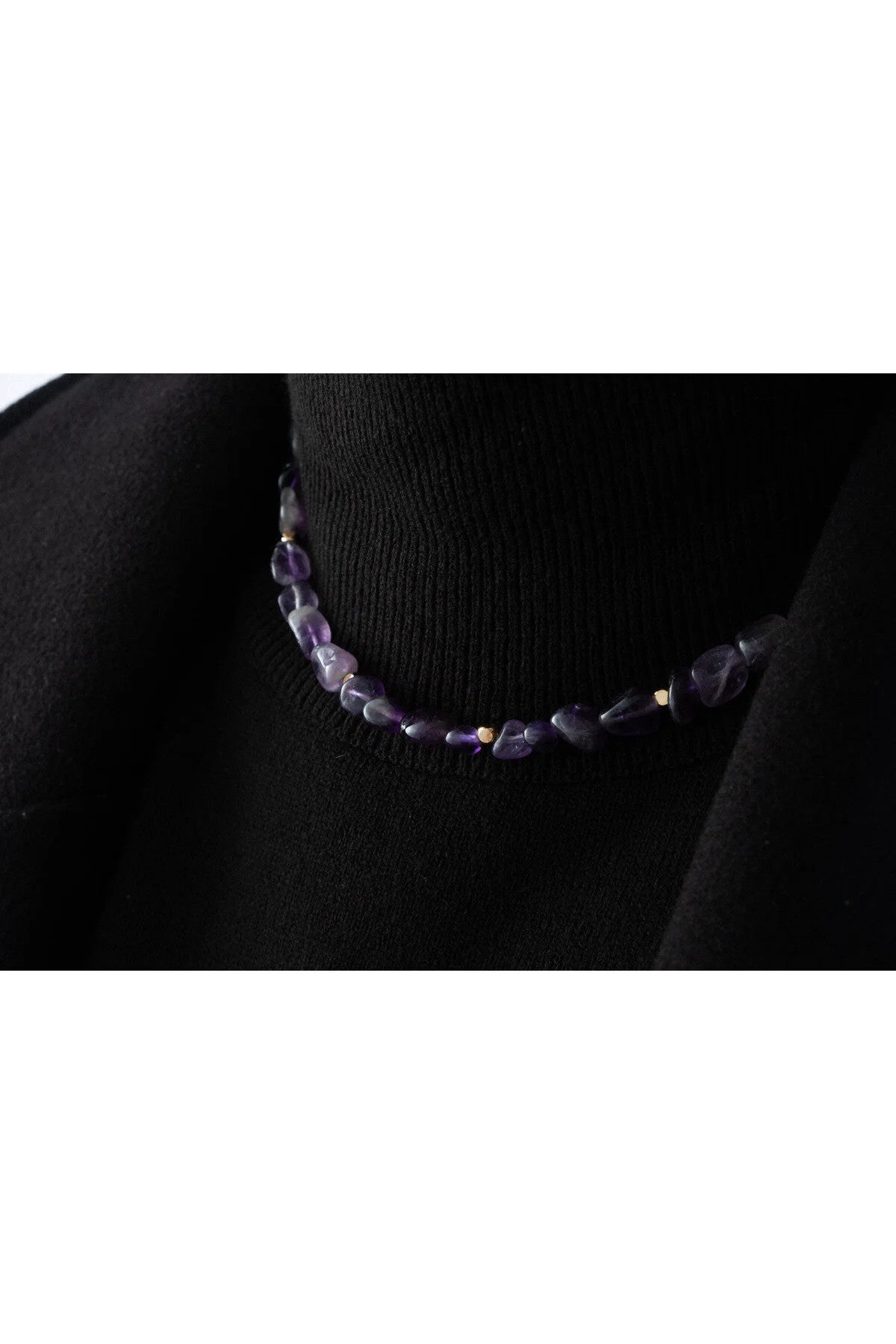 Ametist Doğal Taş Kolye 40cm