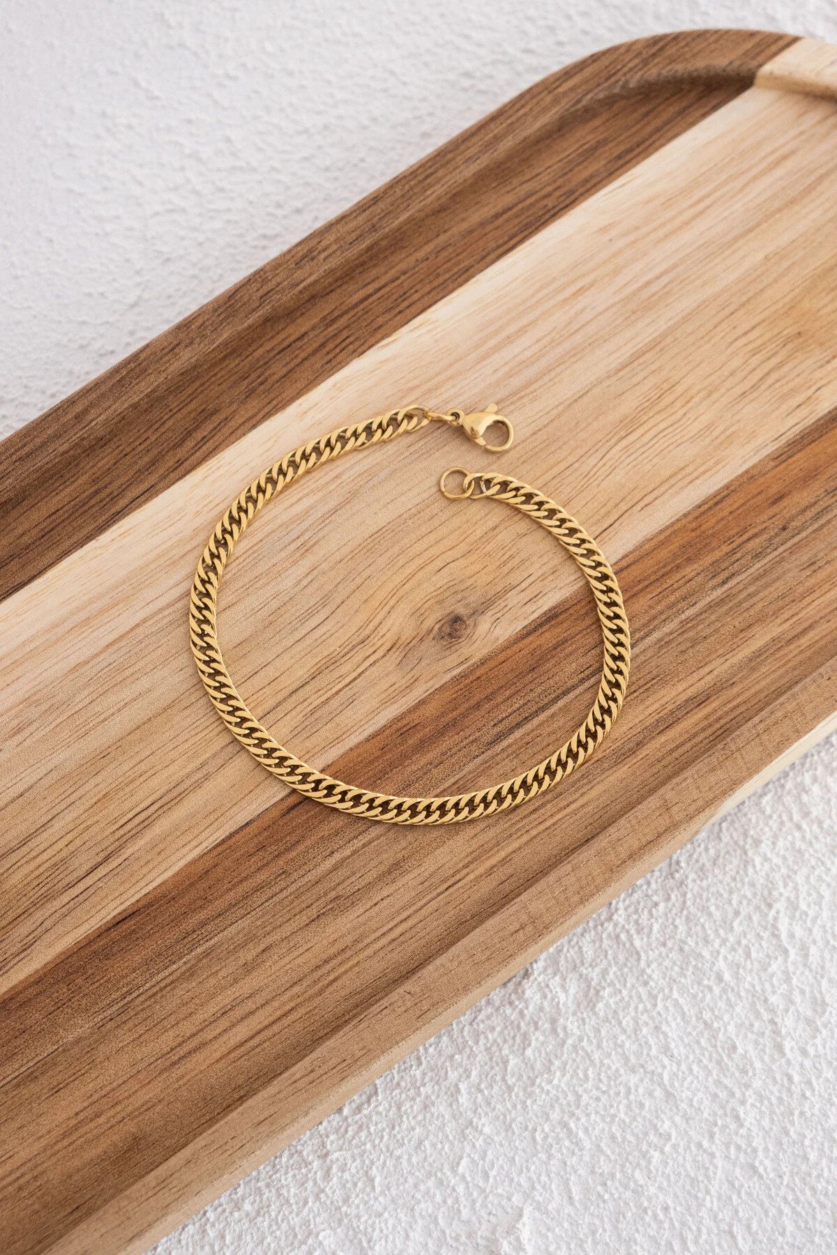 Çelik Almak Gurmet Zincir Halhal Günlük Kullanıma Uygun Miami Küçük Zarif Küba Halhal 4mm 22cm+3cm