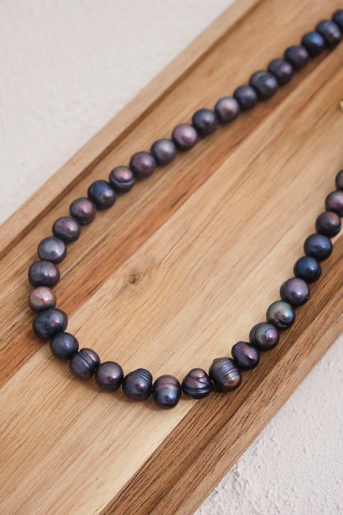 Siyah İnci Doğal Taş Kolye 40cm+5cm