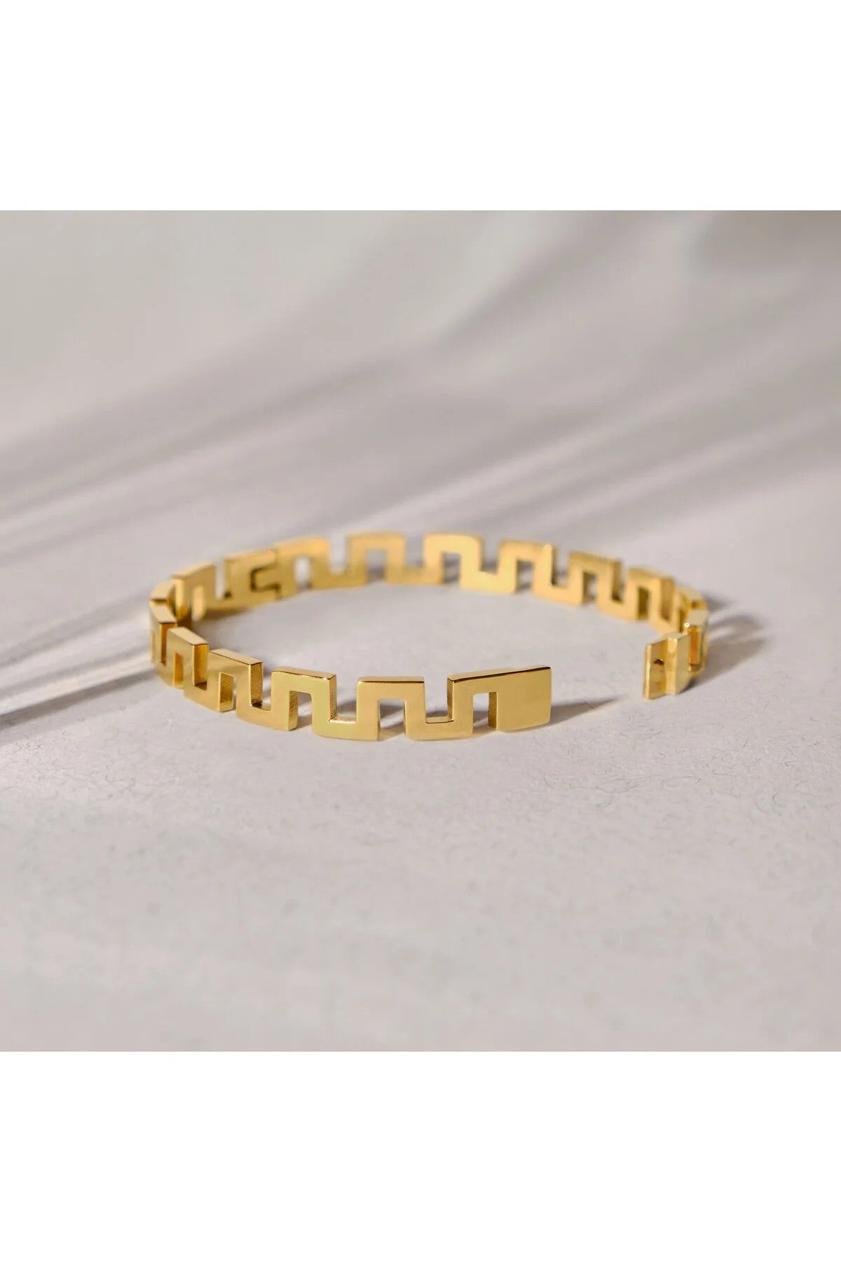 Çelik Zigzag Kelepçe Bileklik Kararmaz