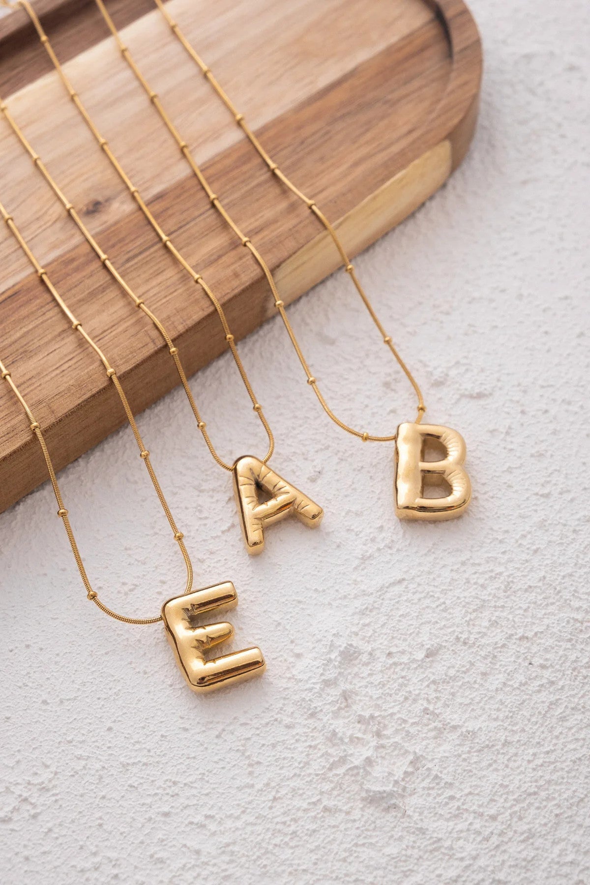 Çelik Harfli "A" Bubble Balon Kolye Balık Sırtı Toplu Zincir A Harfi 45cm