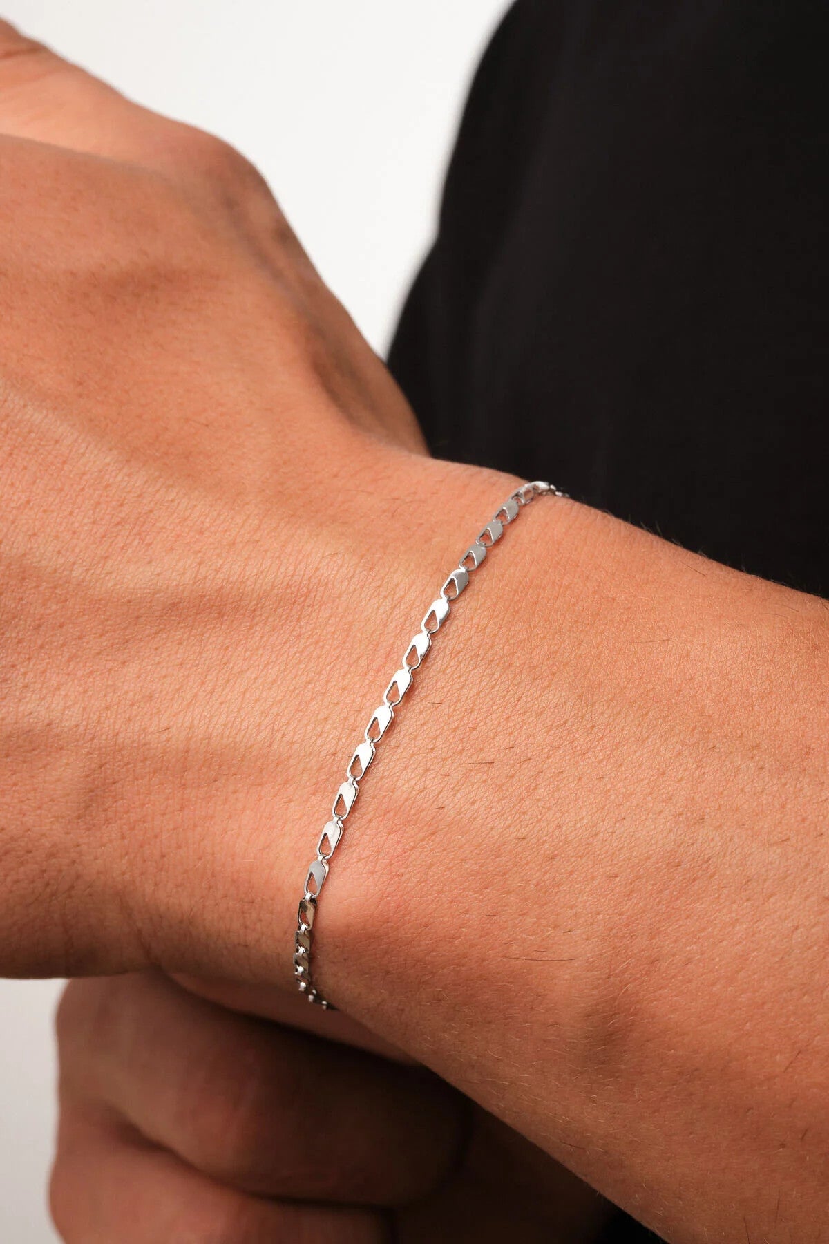 Çelik Papağan Zincir Erkek Bileklik 2mm Kararmaz 20cm