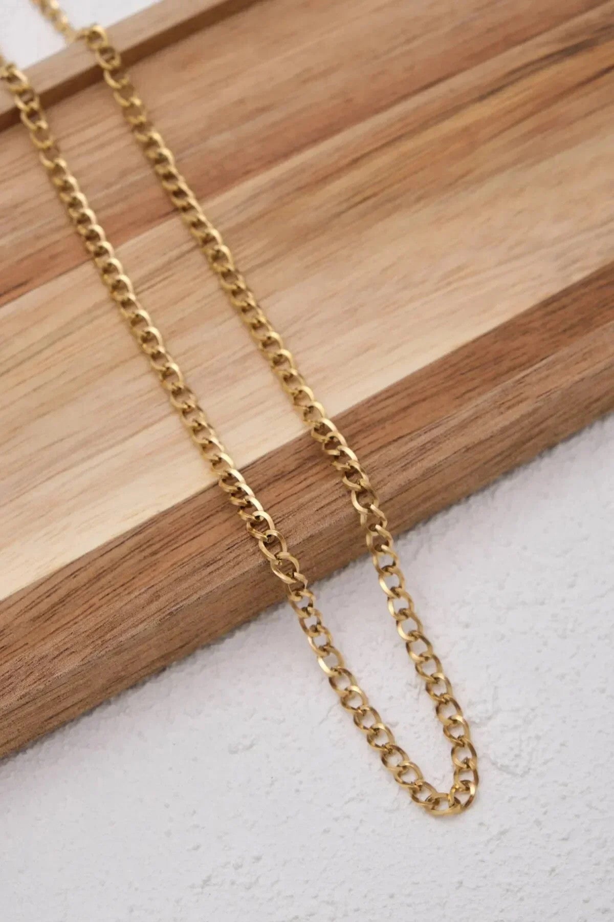 Çelik Kalın Forse Erkek Zincir Kolye 4mm Kararmaz