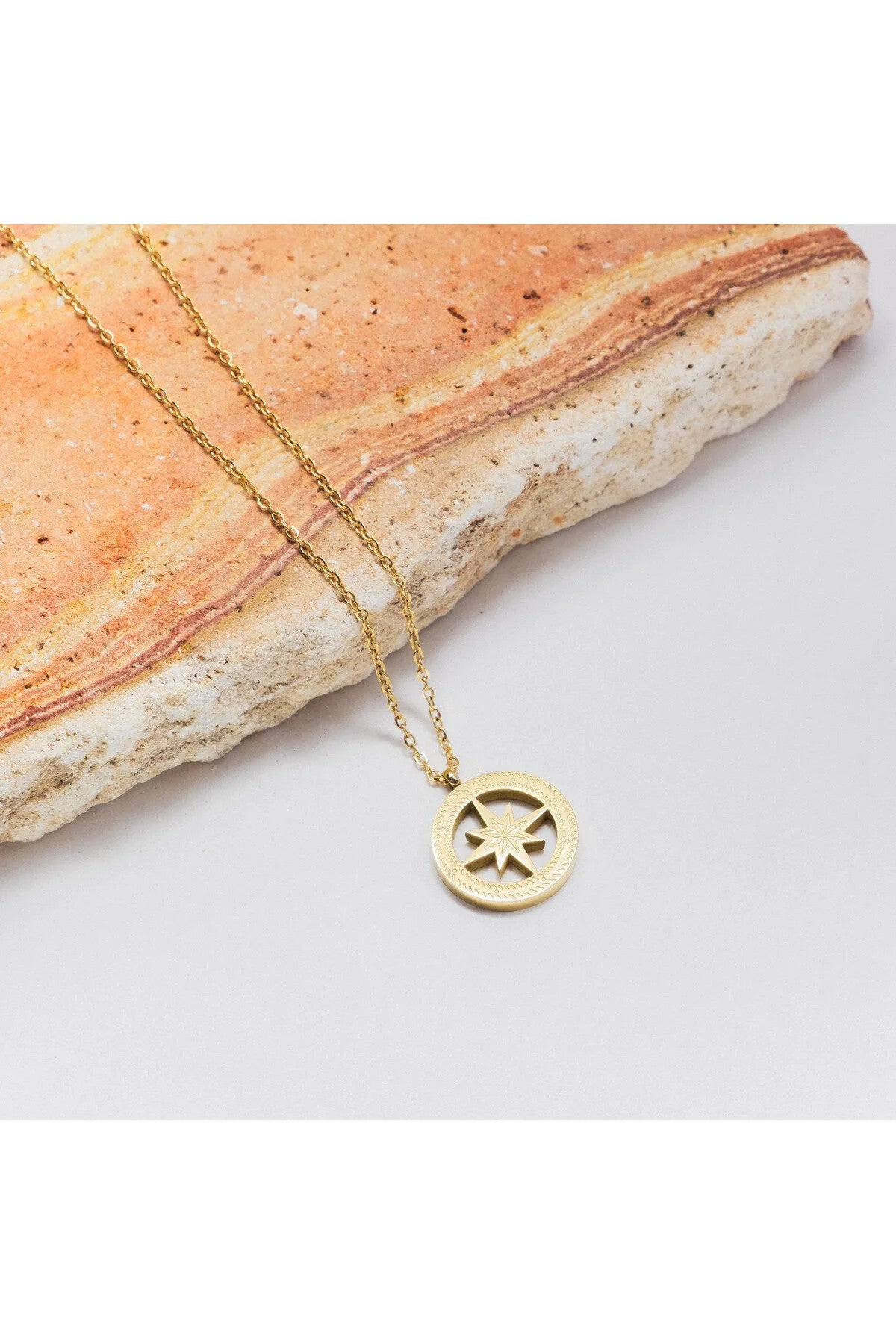 Çelik Pusula Kolye Kararmaz Denizci Kaptan Kolyesi