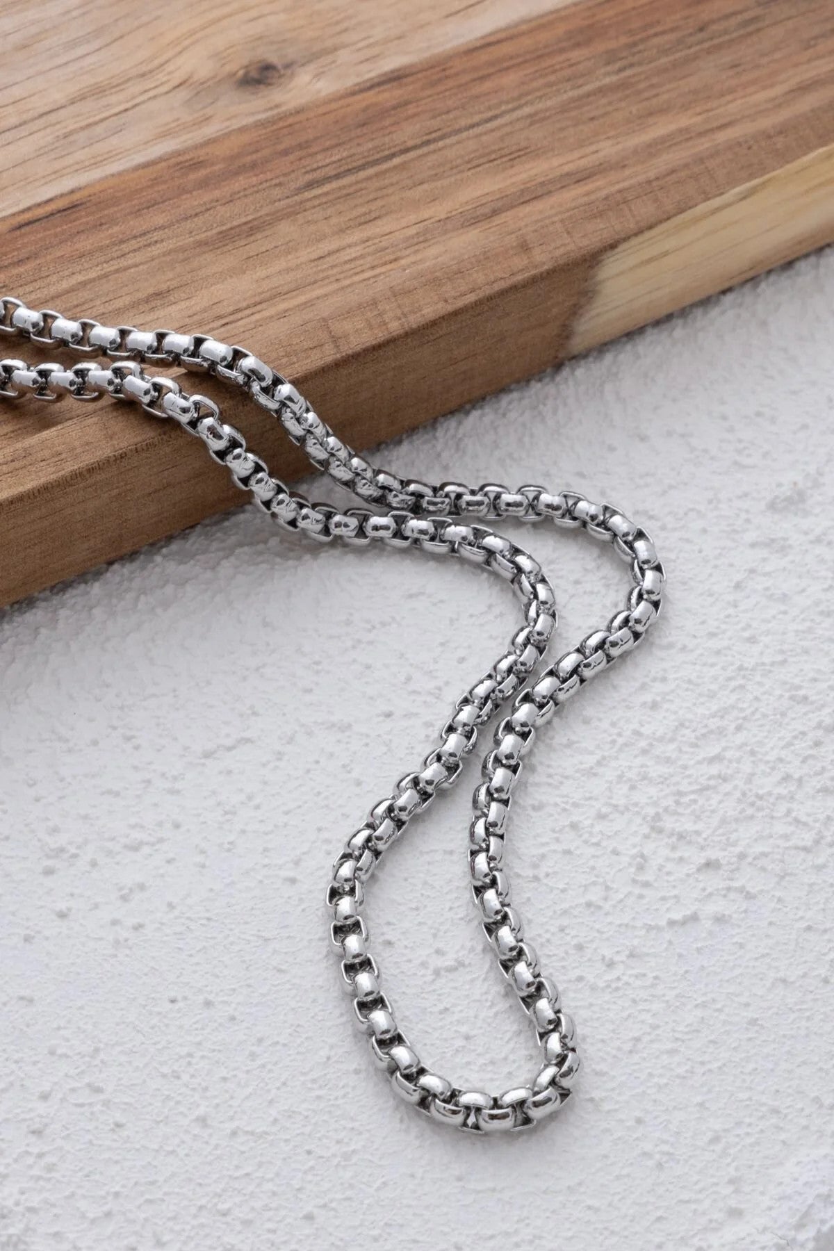 Çelik Yuvarlak Top Zincir Kolye Forse Zincir 5mm Kararmaz