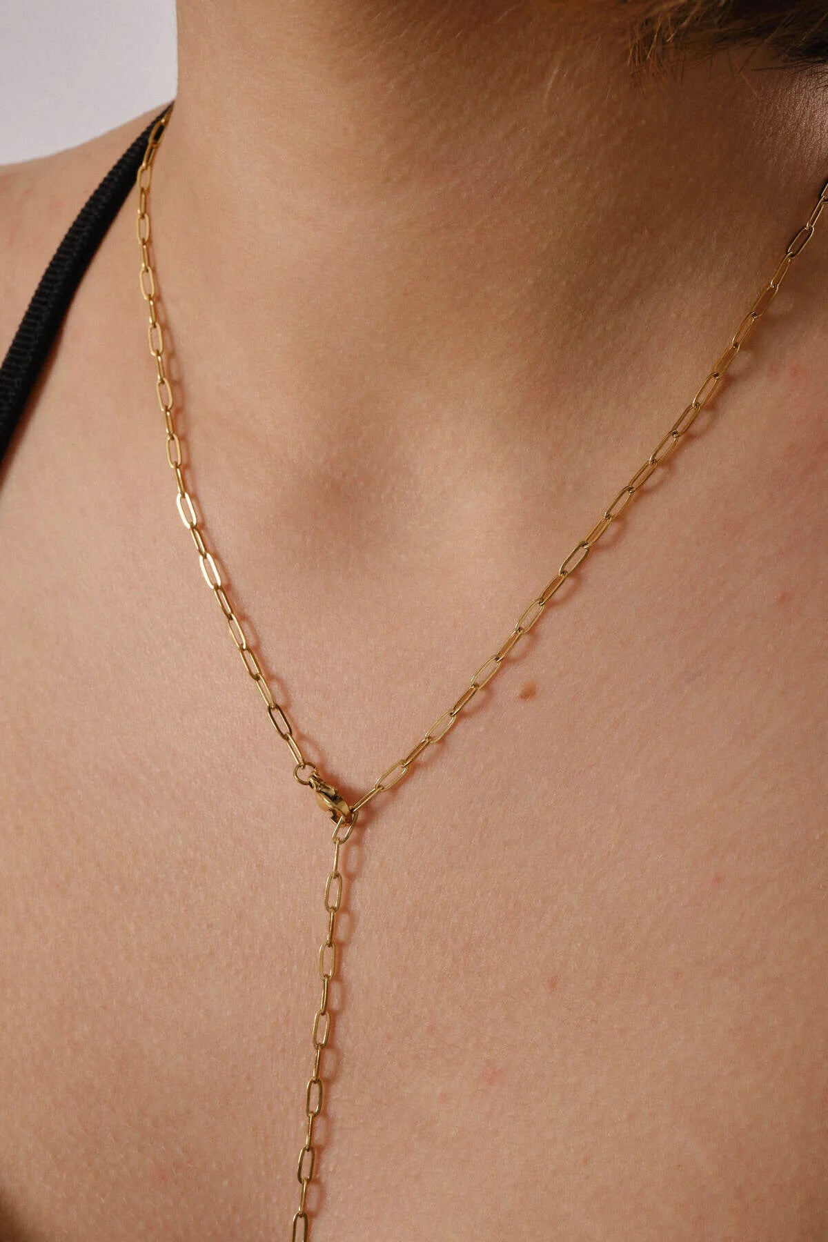 Çelik Ataç Y Kolye Dekolte Kolye 2mm Zarif Minimal 50cm