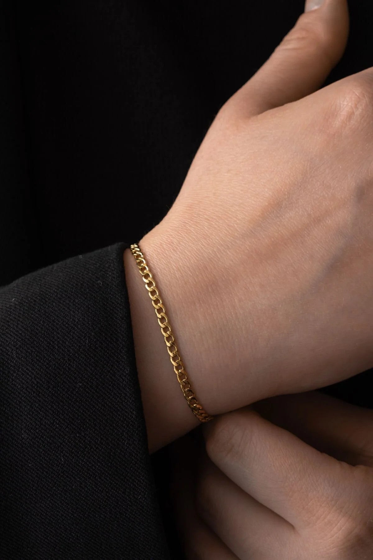 Çelik İnce Gurmet Zincir Bileklik 3mm Kararmaz 17cm+4cm&21cm Unisex