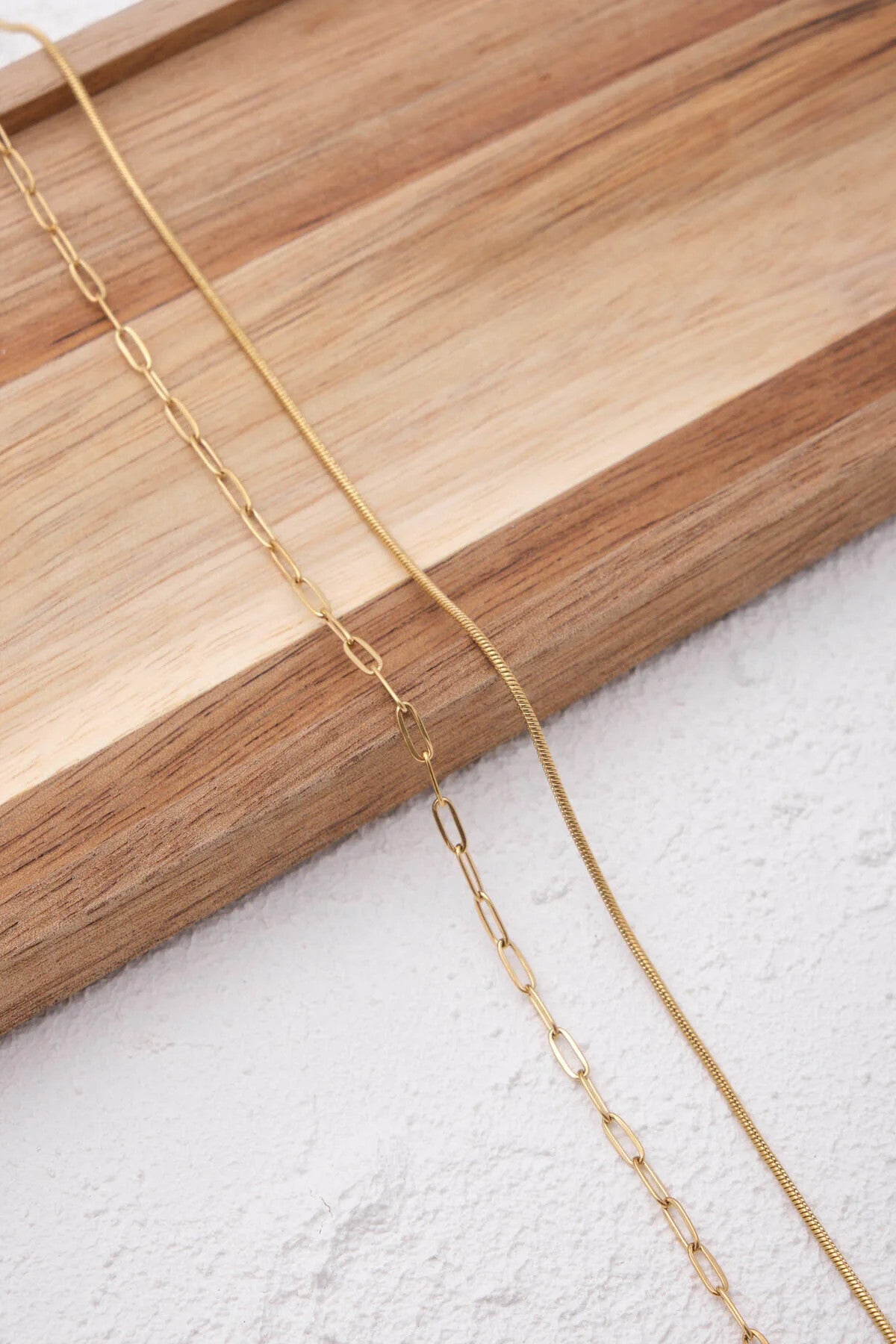 Çelik 2'li Kombin Ataç ve İnce İtalyan Zincir Kolye Minimal Kararmaz 45+5cm