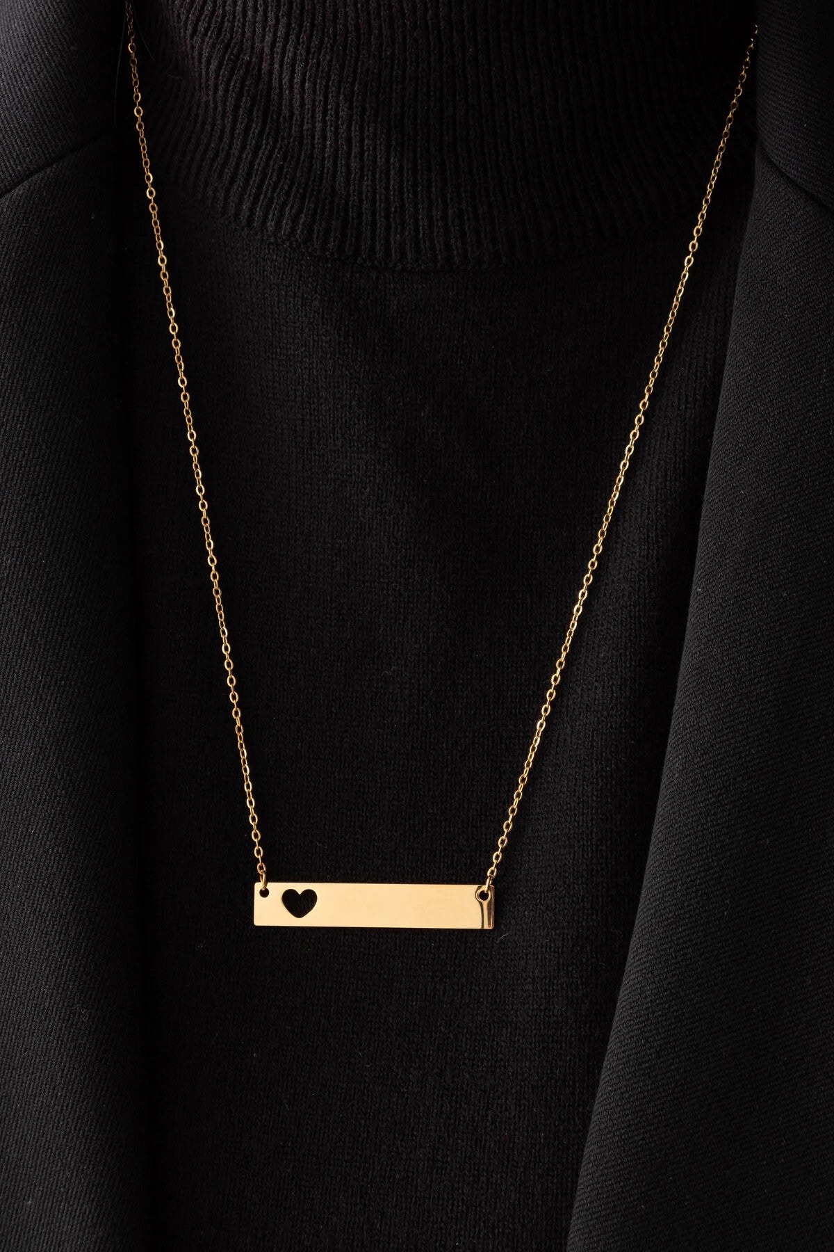 Çelik Kalpli Künye Kolye Kararmaz