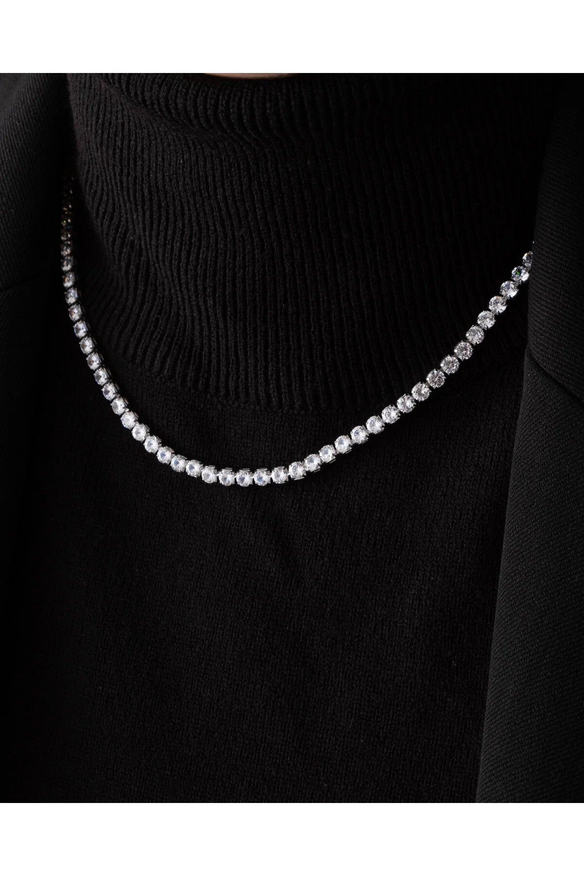 Vıp Seri Su Yolu Kolye Tek Taş Sıralı Suyolu Choker