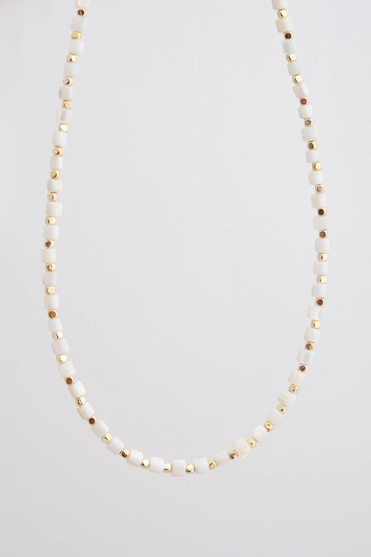 Sedef Doğal Taş Kolye 40cm+5cm El İşi Özel Yapım Gerçek Taş