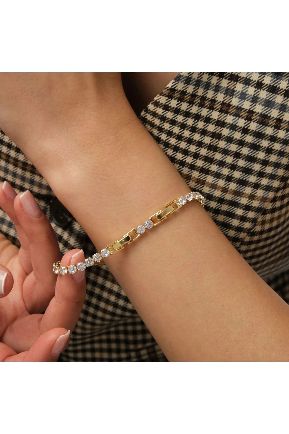 Vıp Seri Su Yolu Bileklik Tek Taş Sıralı Suyolu Bilezik