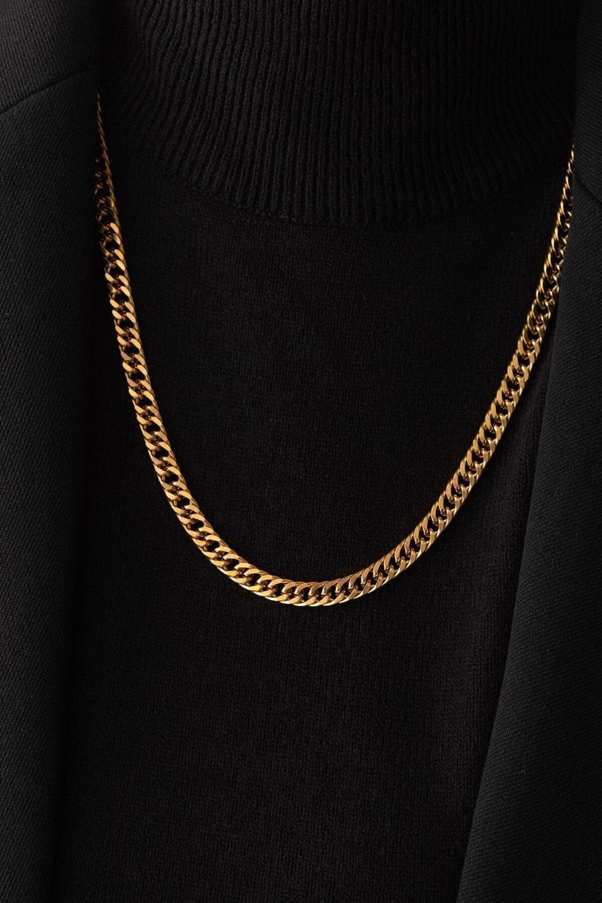 Çelik Almak Gurmet Zincir Kolye Miami Büyük Küba Kolye 6mm Kararmaz