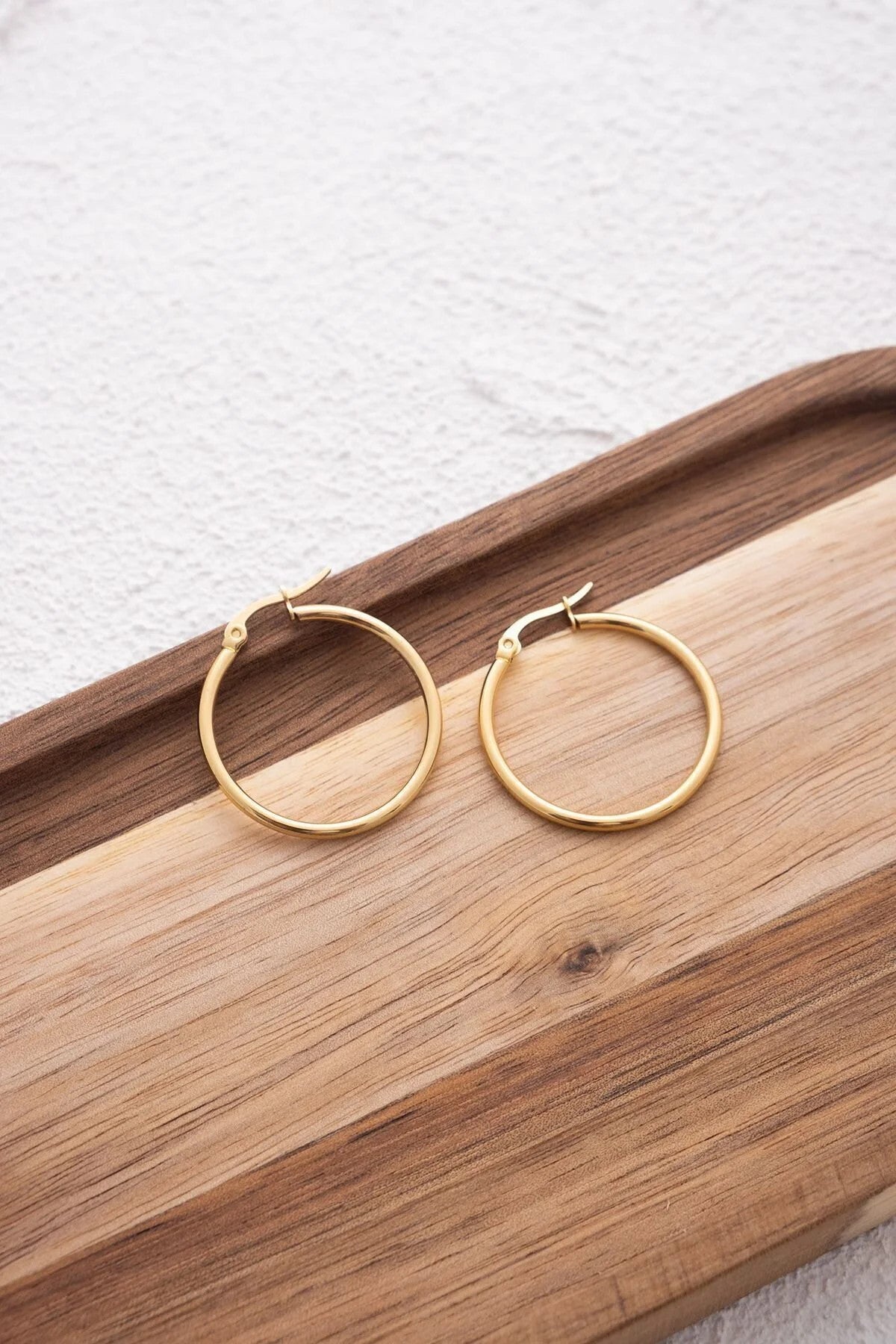 Çelik Halka Küpe Kararmaz İnce Halka Küpe Çap 3cm