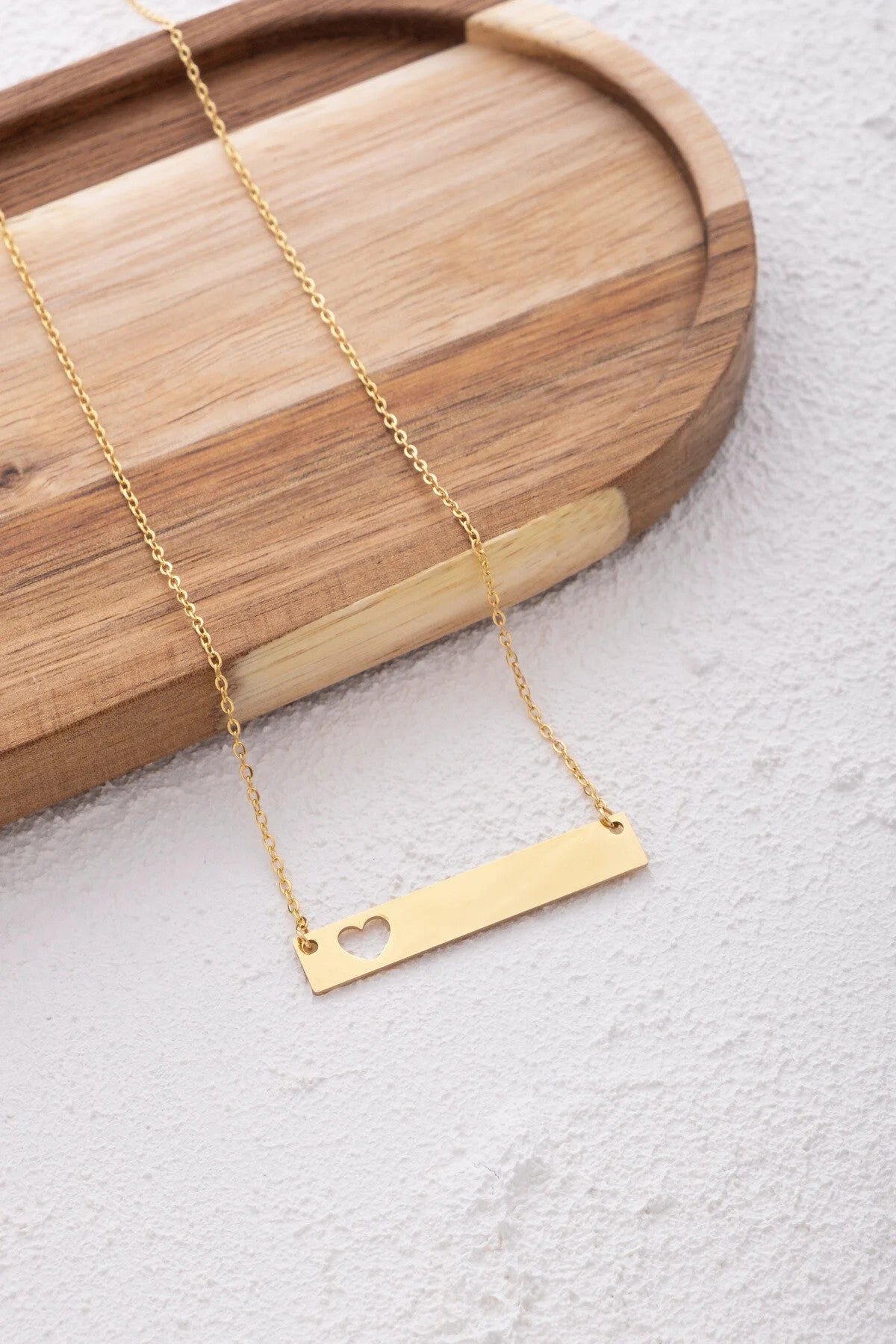 Çelik Kalpli Künye Kolye Kararmaz