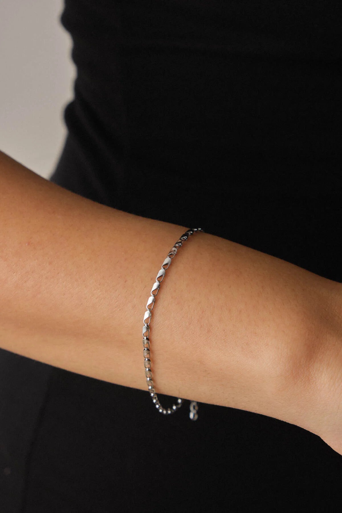 Çelik İnce Papağan Zincir Bileklik Kararmaz 17+4cm 2mm Günlük Kullanıma Uygun