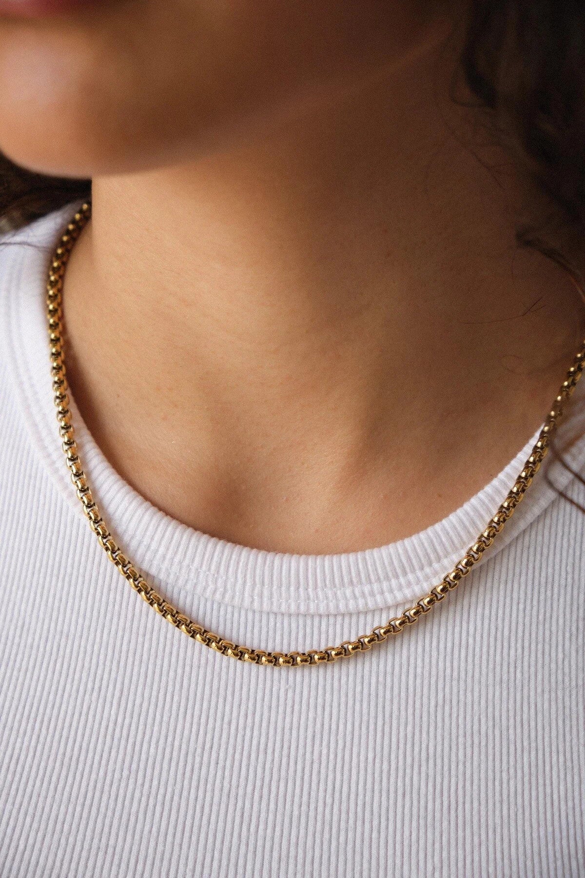 Çelik Yuvarlak Top Zincir Kolye Forse Zincir 5mm Kararmaz