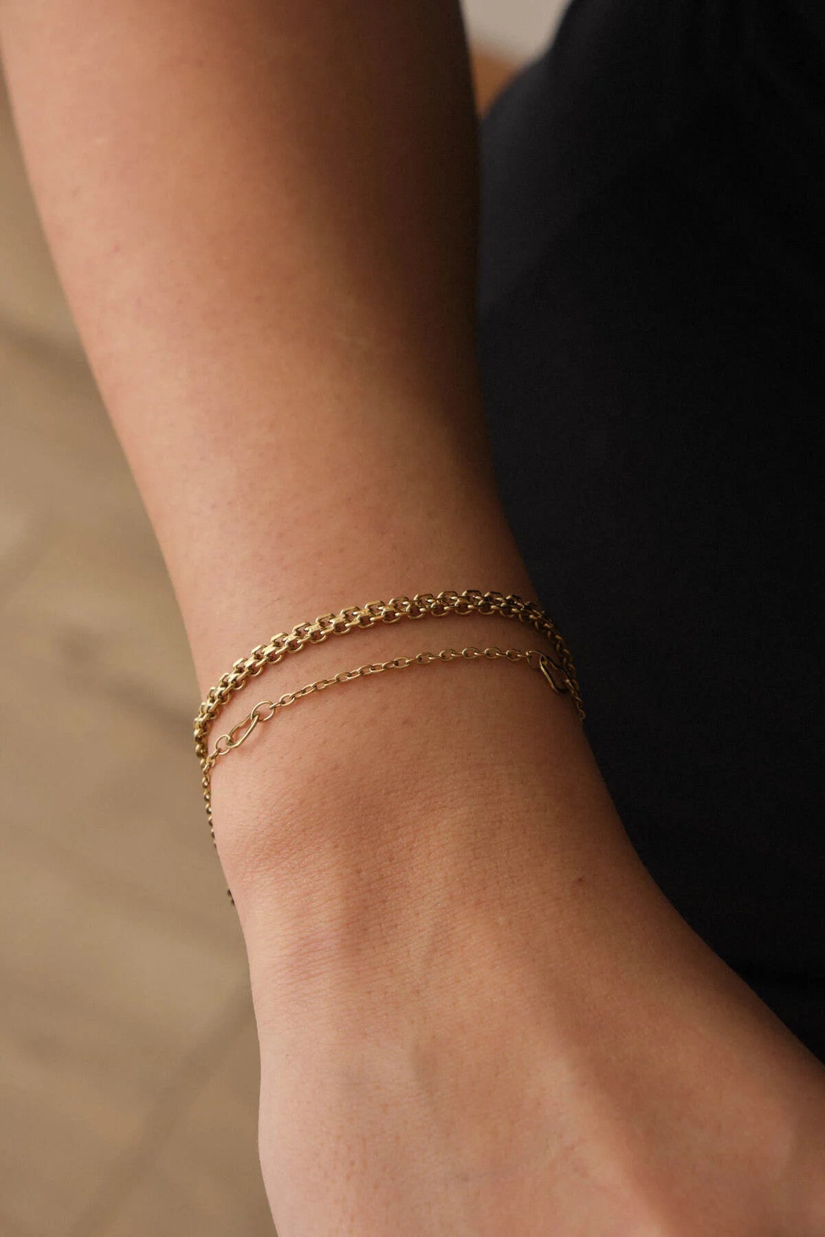 Çelik 2'li Kombin Örme ve Kalpli Zincir Bileklik Kararmaz 17+4cm & 21cm