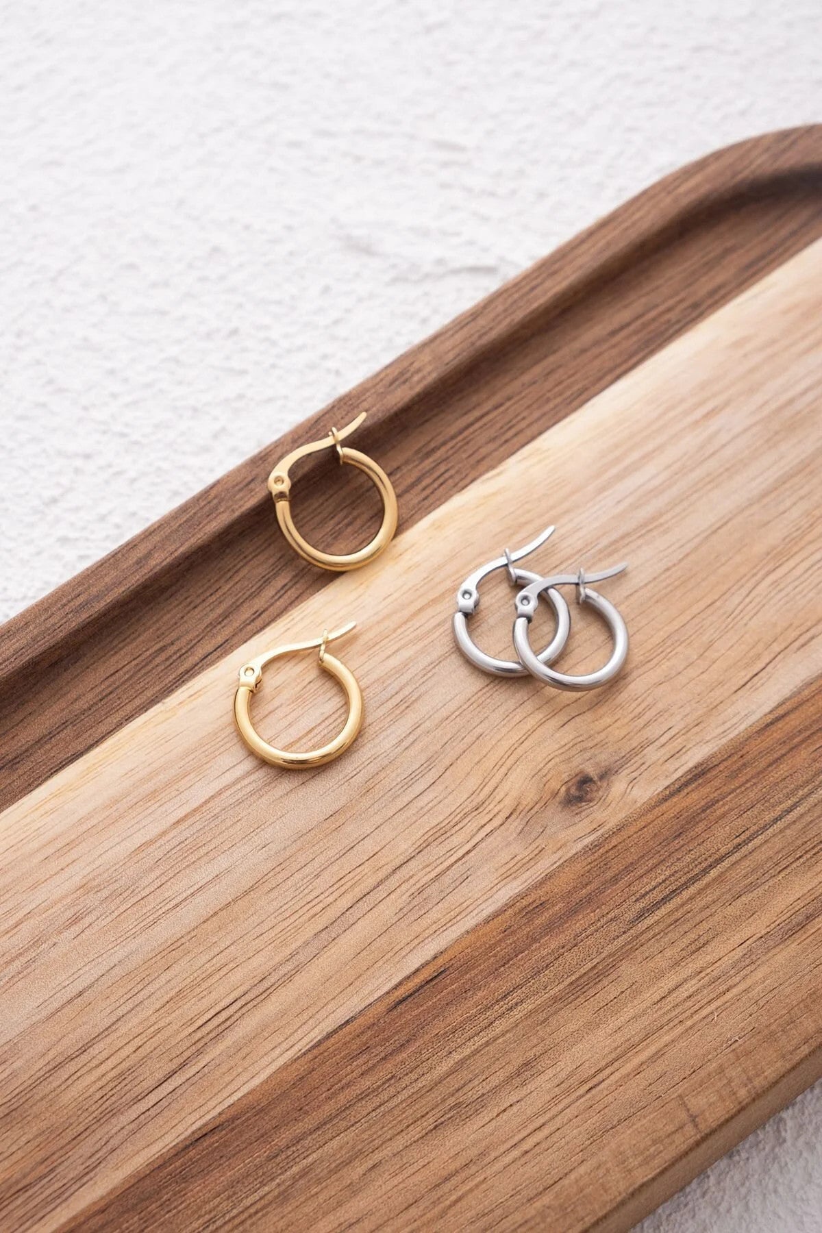 Çelik Halka Küpe Kararmaz İnce Halka Küpe Çap 1.4cm