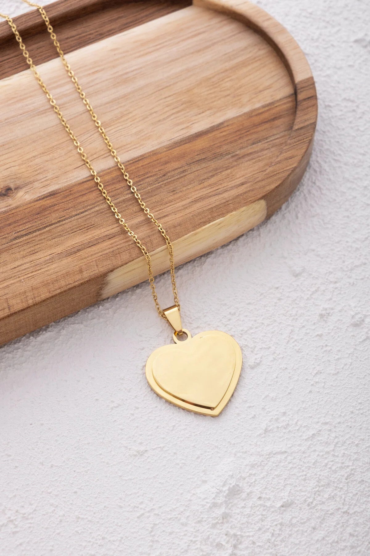 Çelik Kalp Kolye Kararmaz Sevgiliye Hediye