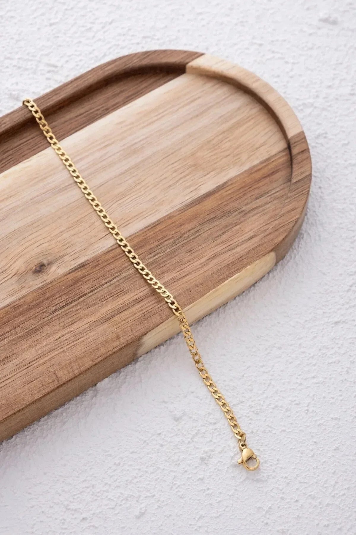 Çelik Gurmet Erkek Zincir Bileklik 3mm Kararmaz 20cm