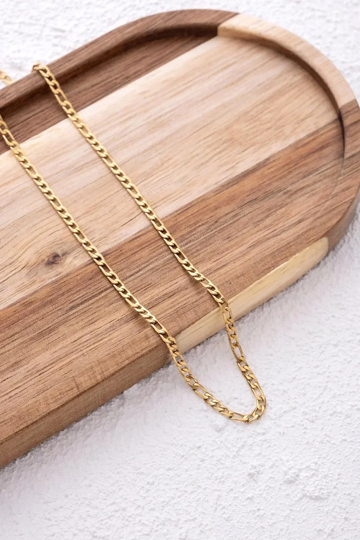 Çelik Figaro Zincir Erkek Kolye 3mm Kararmaz