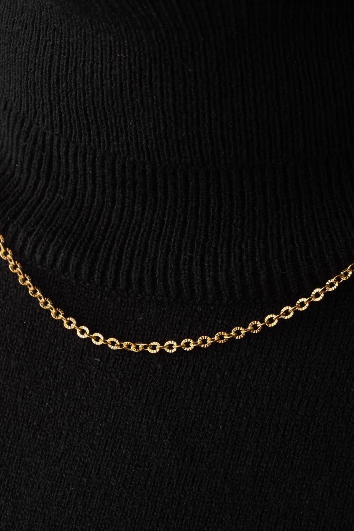 Çelik Halat Çizgili Zincir Kolye Klasik Forse Işlemeli Zincir 2mm Zarif Minimal Ayarlanabilir Boy