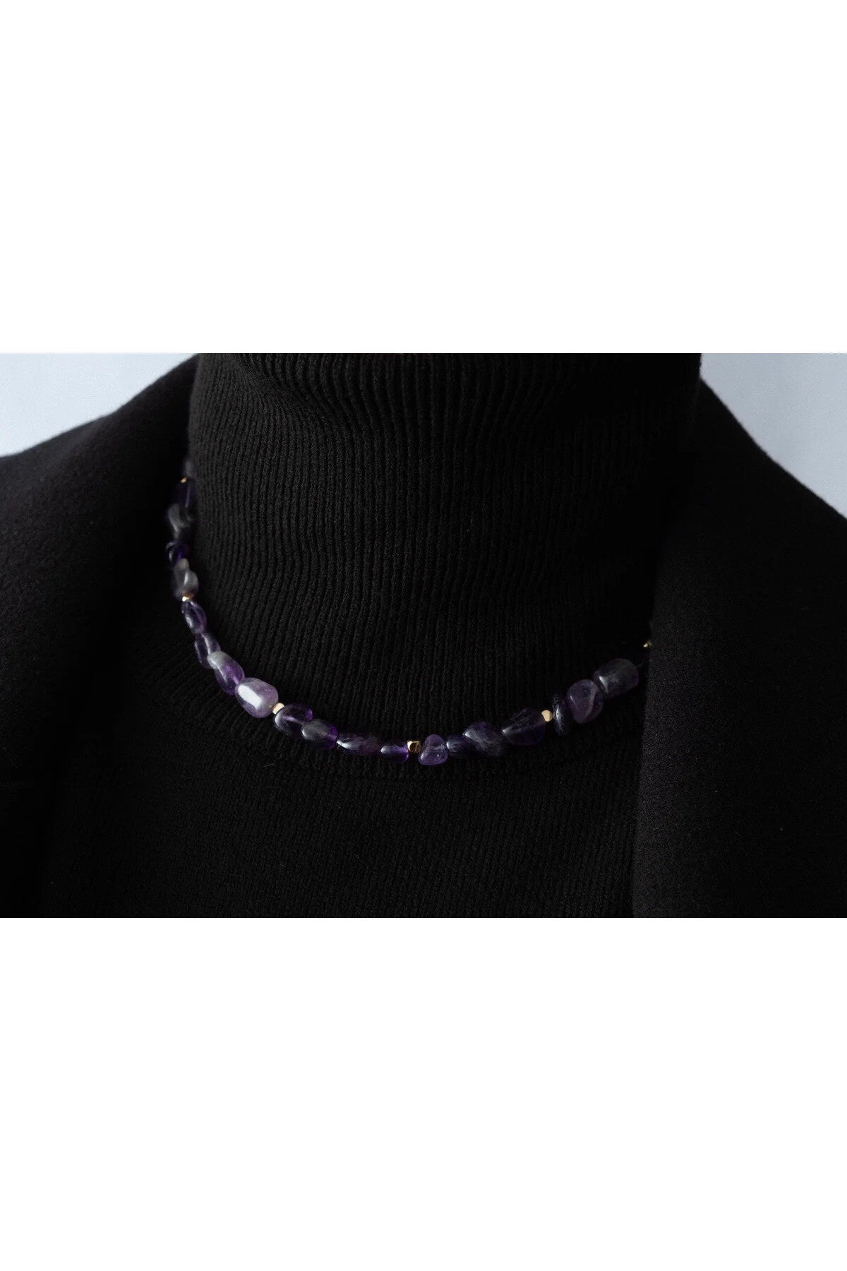 Ametist Doğal Taş Kolye 40cm