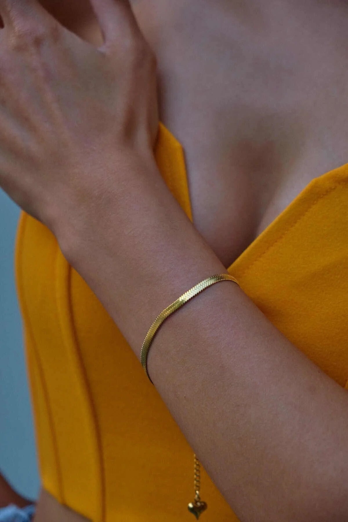 Çelik İtalyan Zinciri Bileklik 18cm+5cm Kararmaz