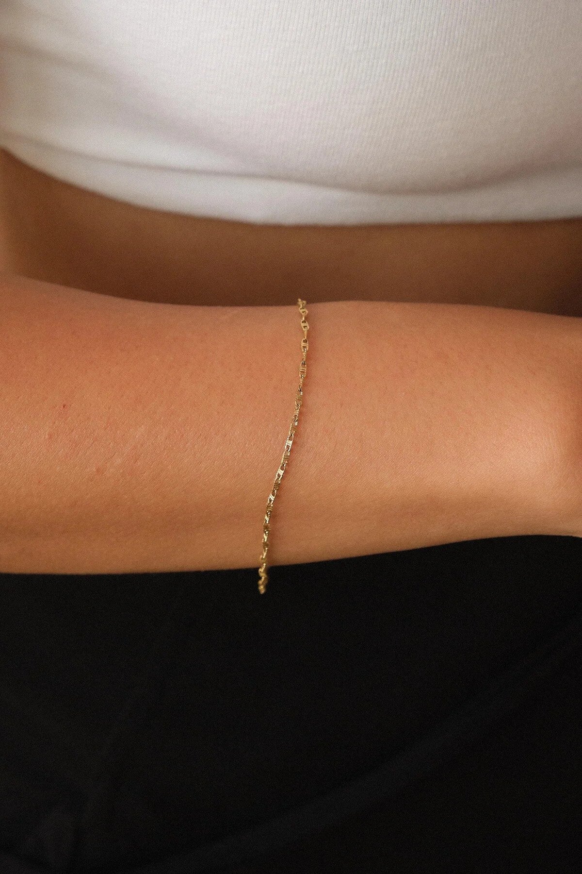 Çelik Dokulu Fermuar Model Zincir Bileklik Dudak Zinciri 1mm 17+4cm-21cm Kararmaz