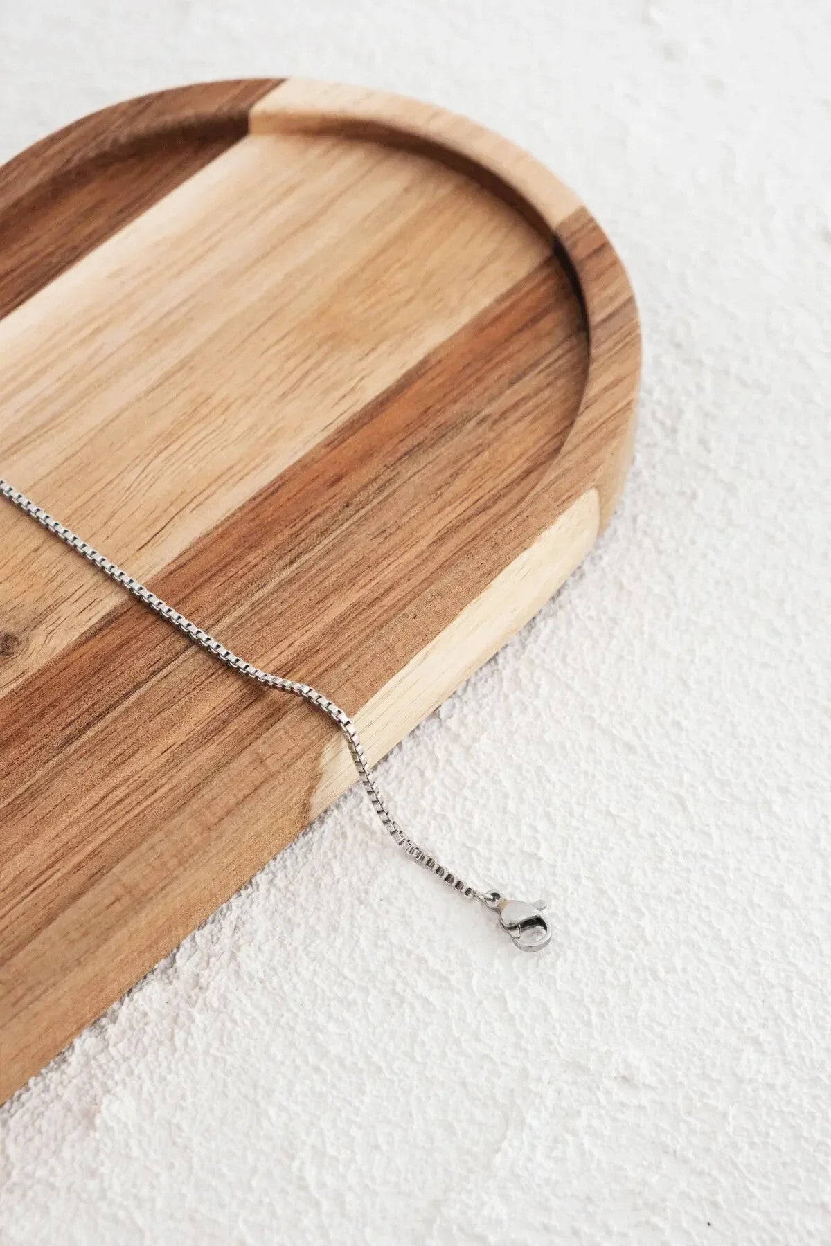 Çelik Kutu Kare Zincir Erkek Bileklik 1mm Kararmaz