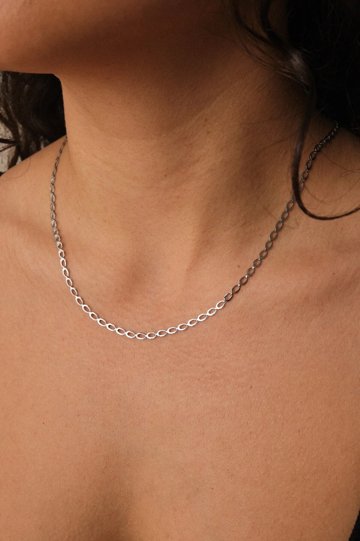 Çelik Arpa Kolye Buğday Zincir Kolye 3mm Kararmaz