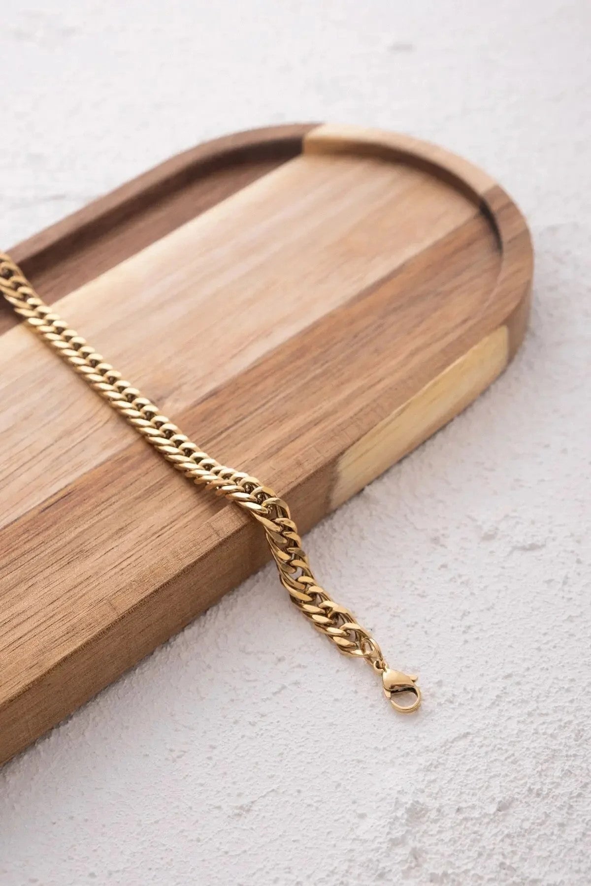 Çelik Almak Gurmet Erkek Zincir Bileklik 6mm Kararmaz 20cm