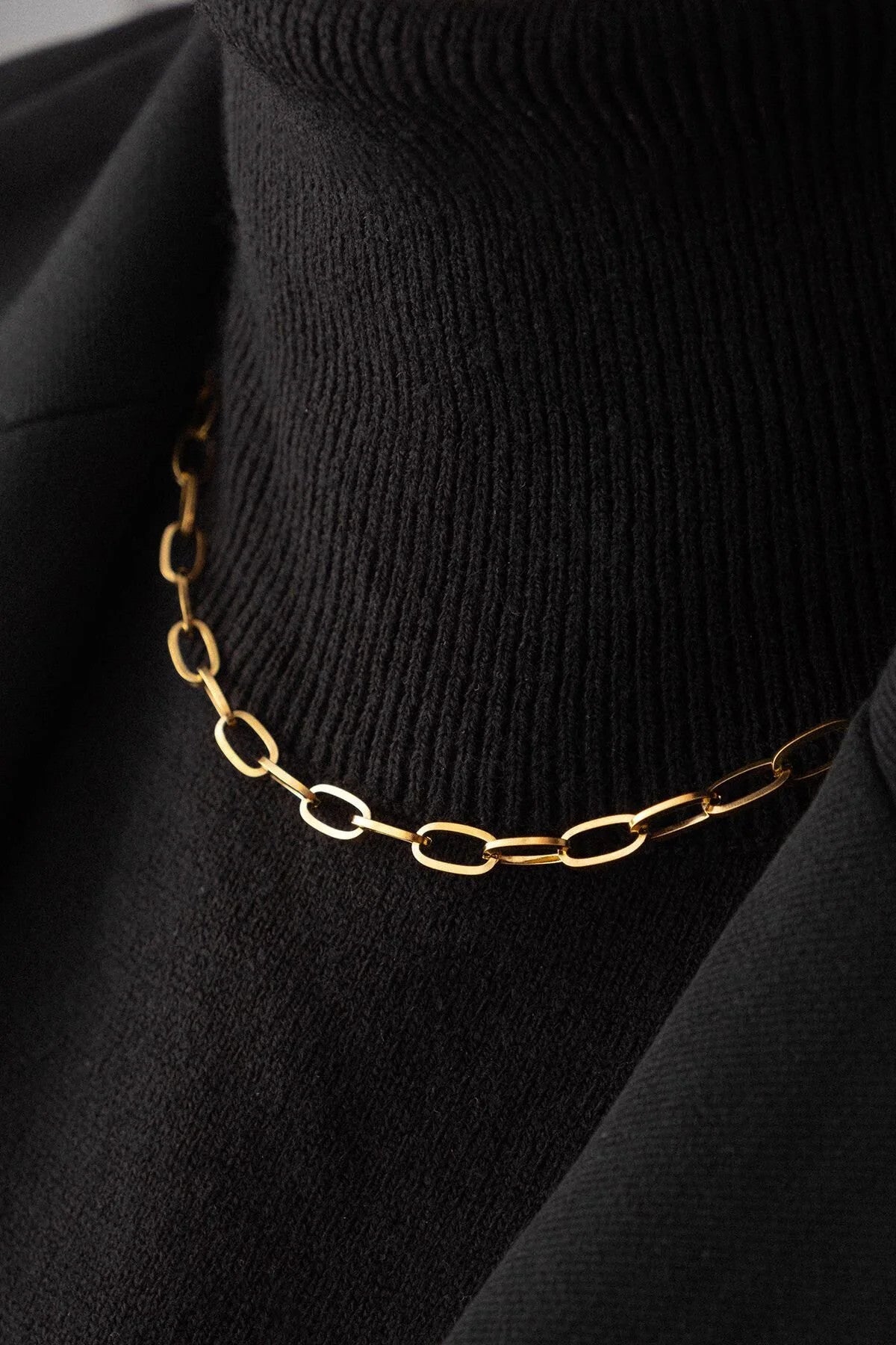 Çelik Ataç Oval Zincir Kolye Kararmaz 5mm Kişiselleştirilebilir Zincir Boy Seçenekleriyle