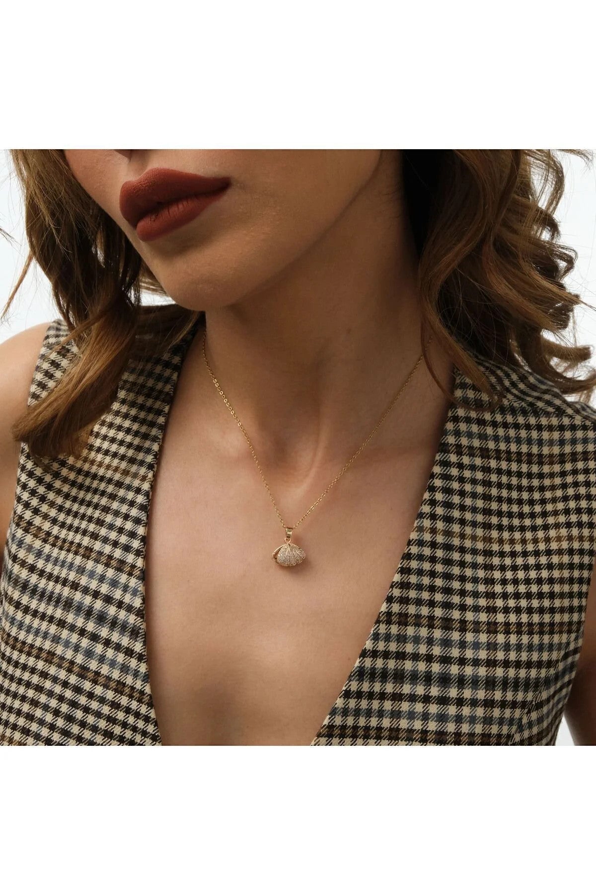 Çelik Incili Istiridye Kolye Kararmaz Inci Kolye 40cm 5cm