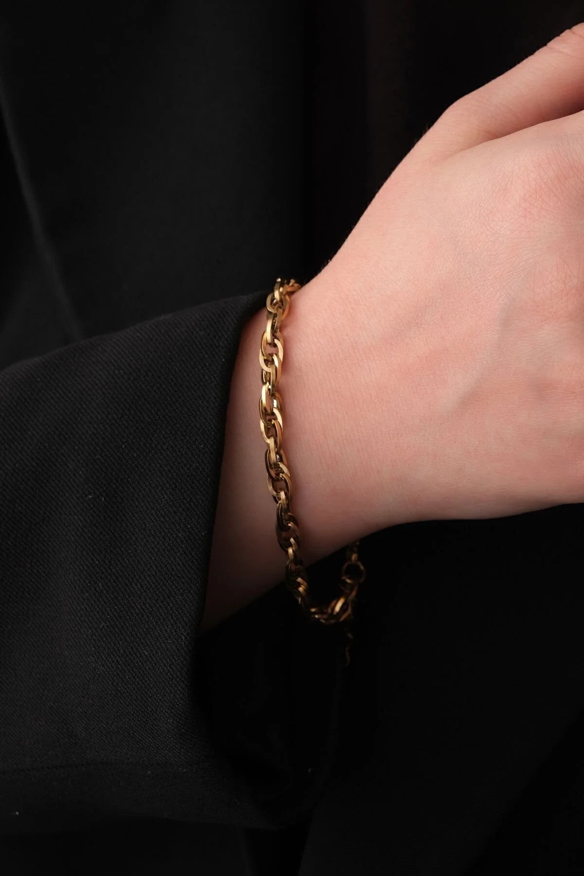 Çelik Sarmal Burgu Bileklik Kararmaz 18cm+5cm