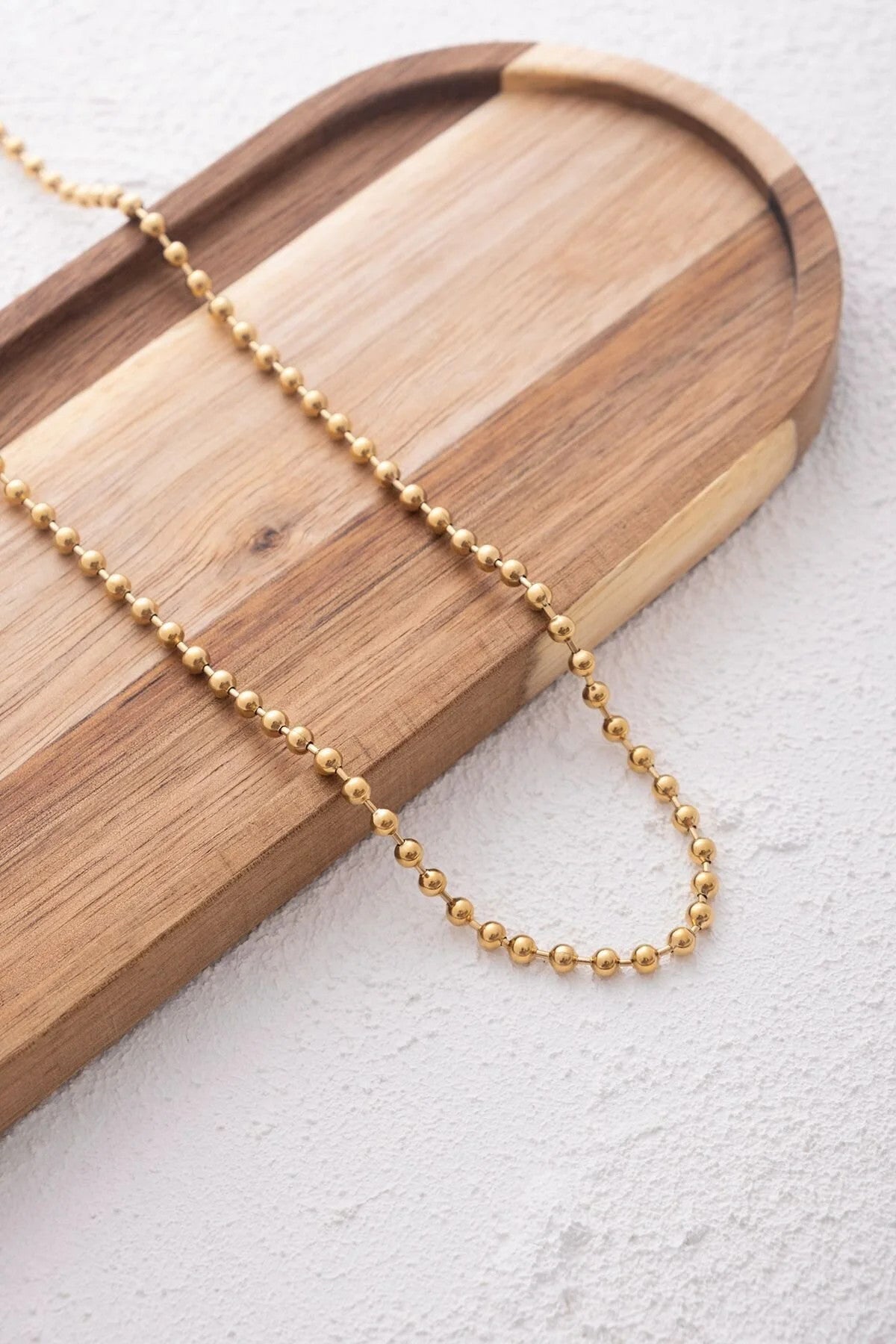 Çelik Top Dorika Zincir Kolye Top Boncuk Zincir 3mm Kombinlik