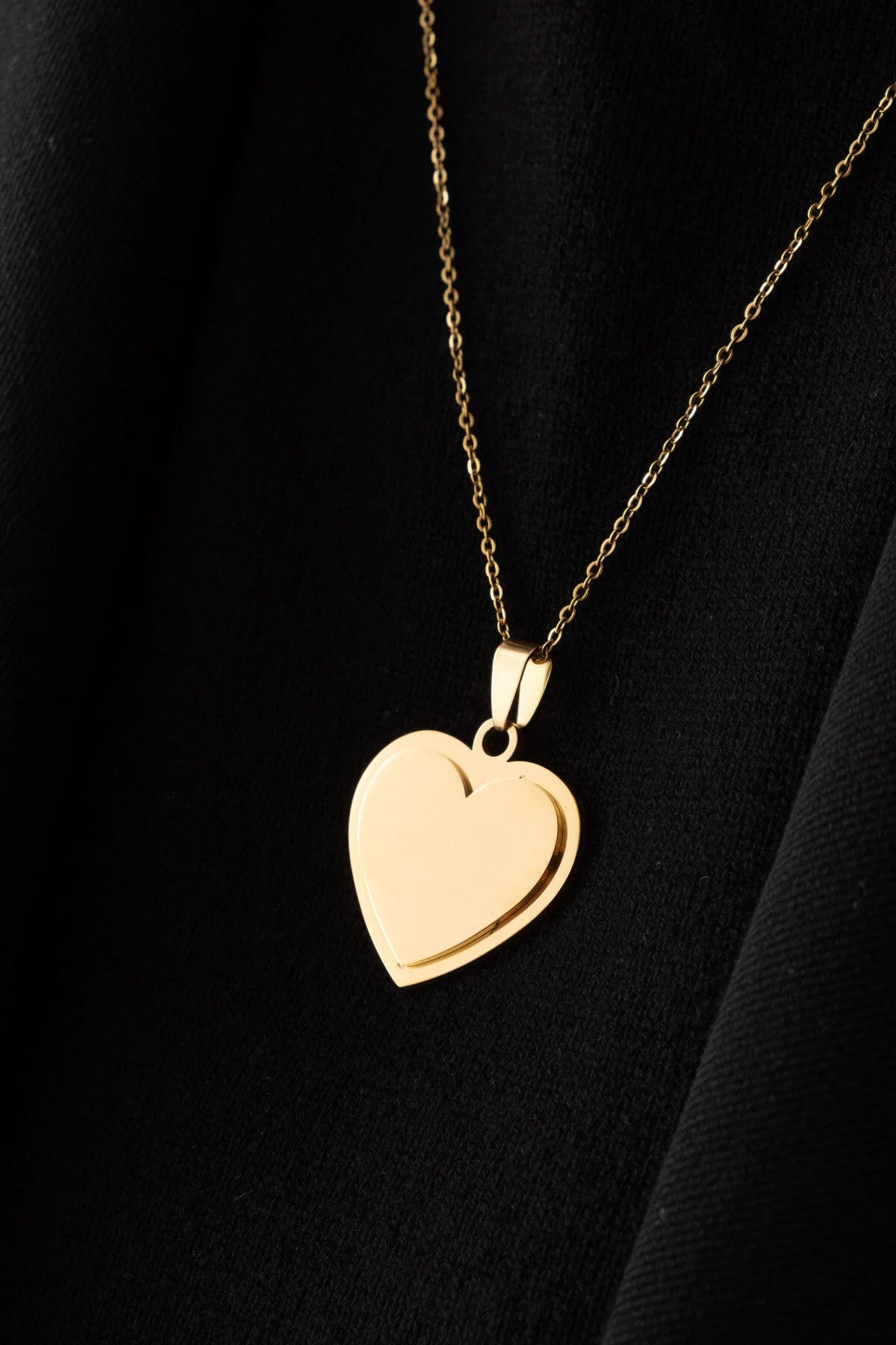 Çelik Kalp Kolye Kararmaz Sevgiliye Hediye