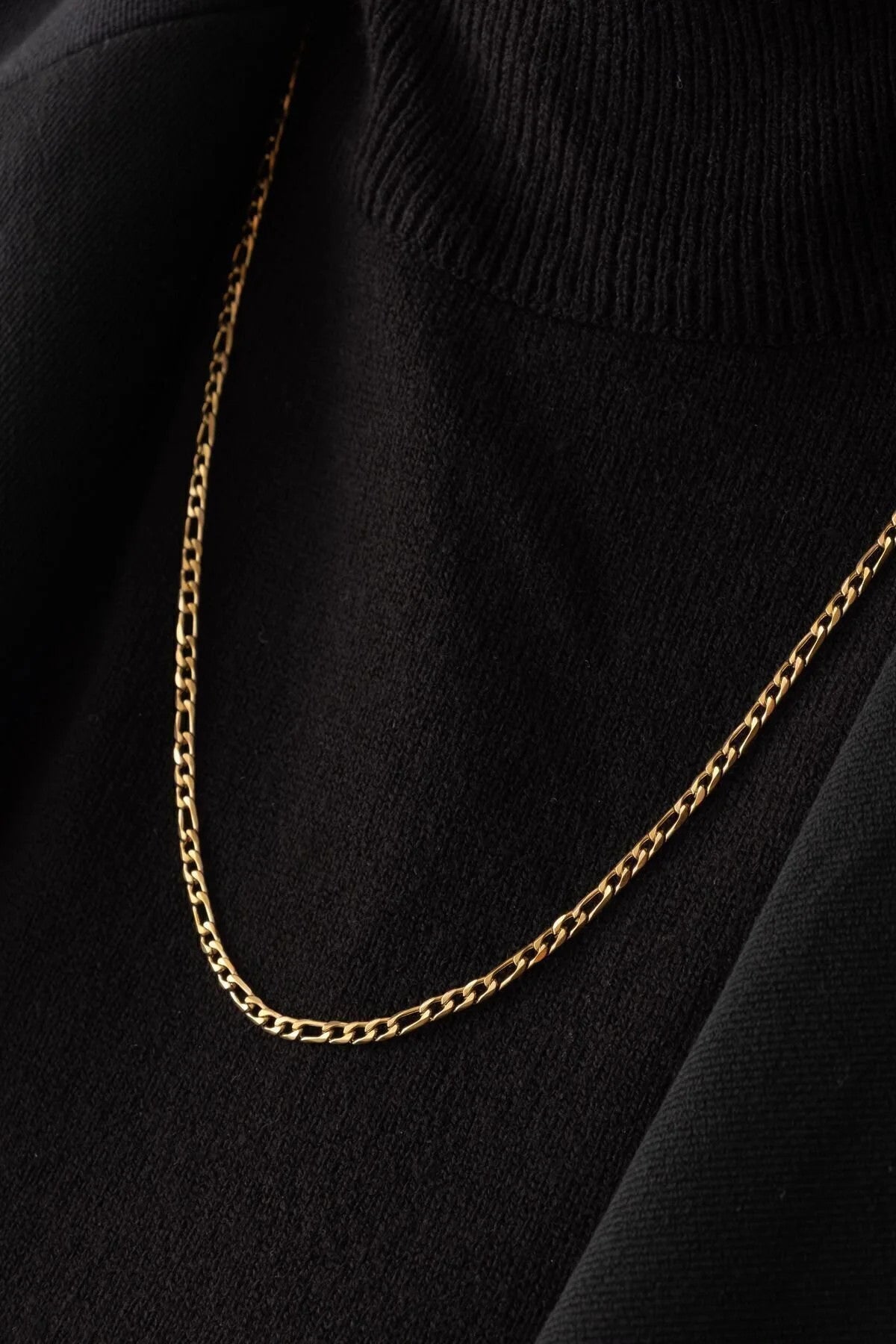 Çelik İnce Figaro Zincir Kolye Kararmaz 3mm Unisex