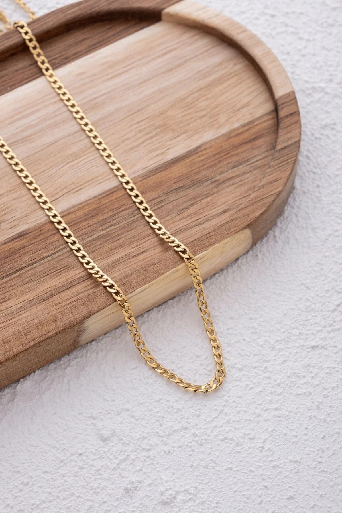 Çelik İnce Gurmet Zincir Kolye Kararmaz 3mm Unisex