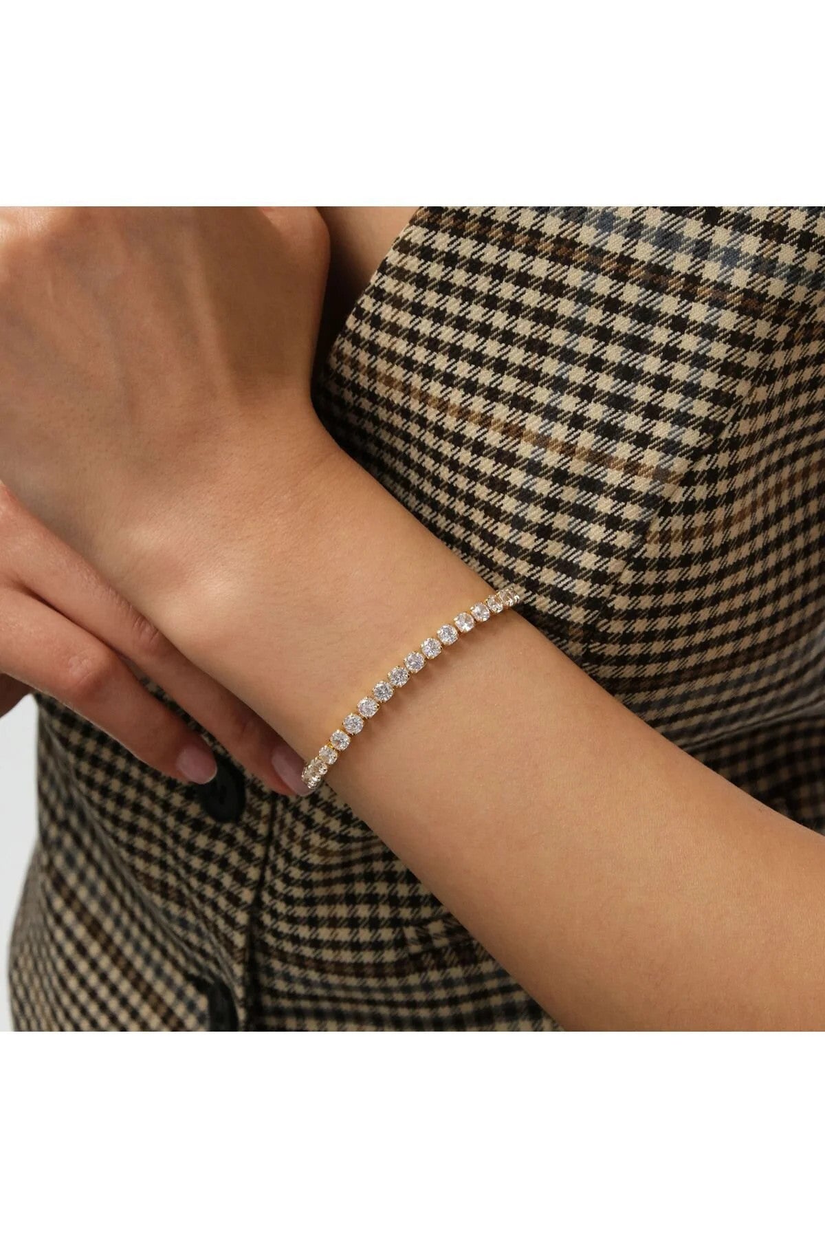 Vıp Seri Su Yolu Bileklik Tek Taş Sıralı Suyolu Bilezik