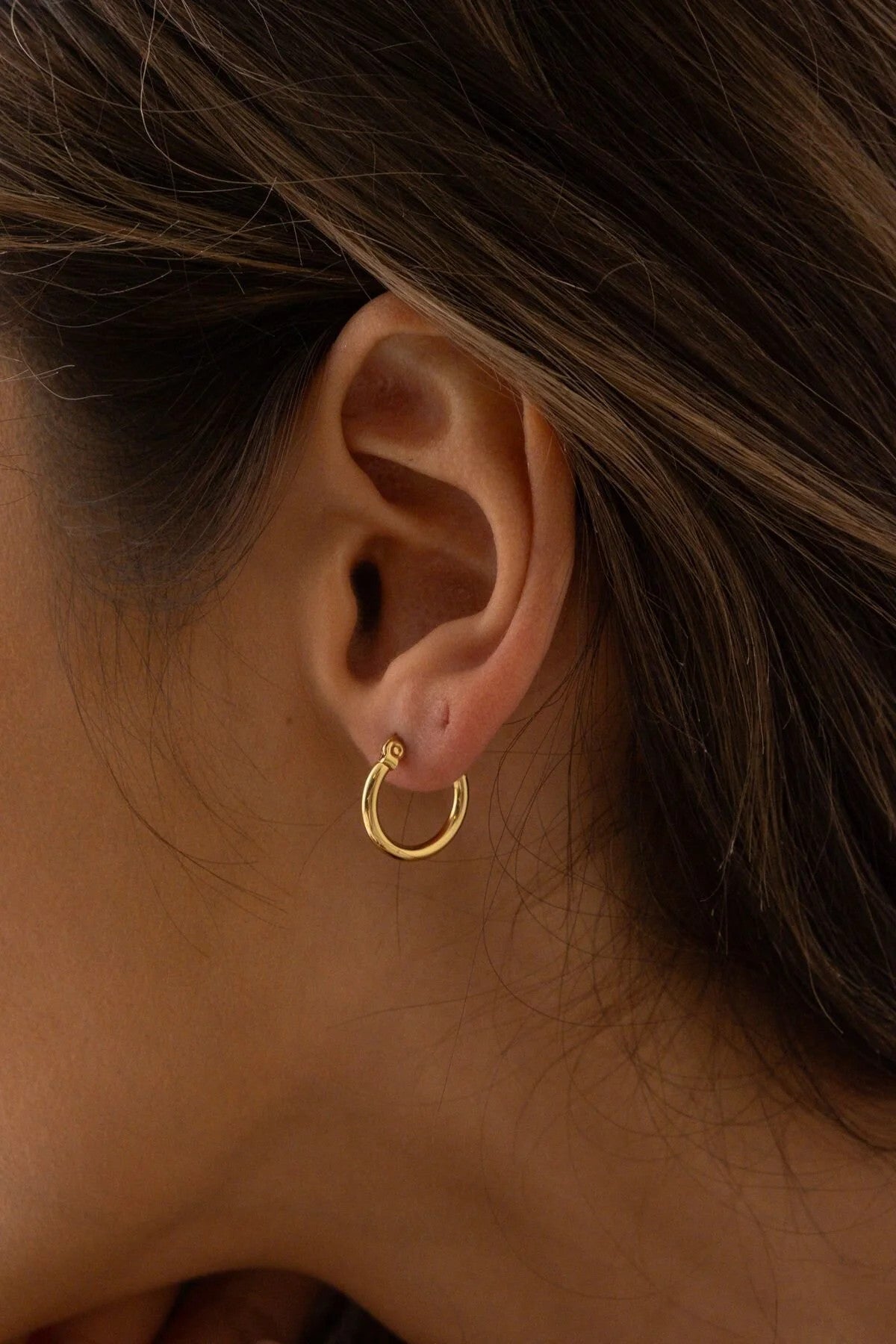 Çelik Halka Küpe Kararmaz İnce Halka Küpe Çap 1.4cm