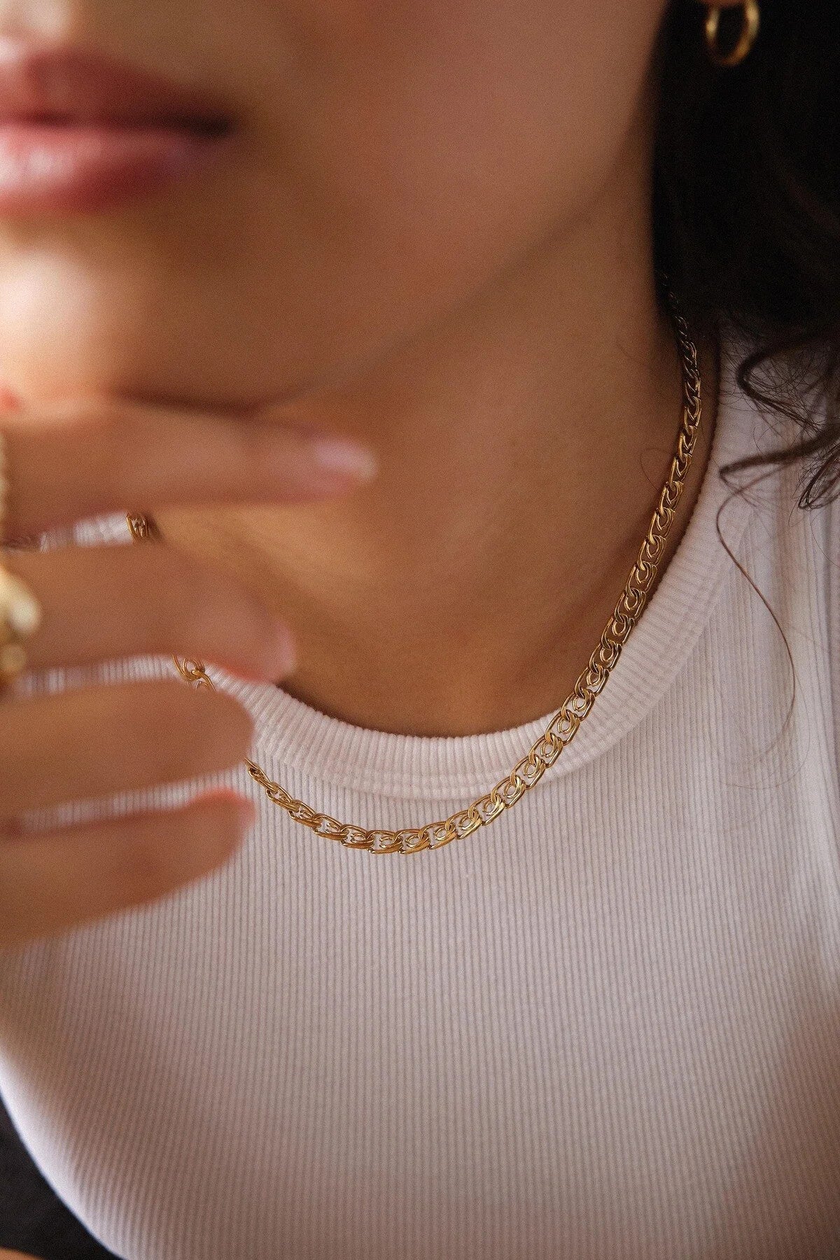 Çelik Kalın Salyangoz Zincir Kolye Minimal Ataç Model Kararmaz 6mm Günlük Kullanıma Uygun