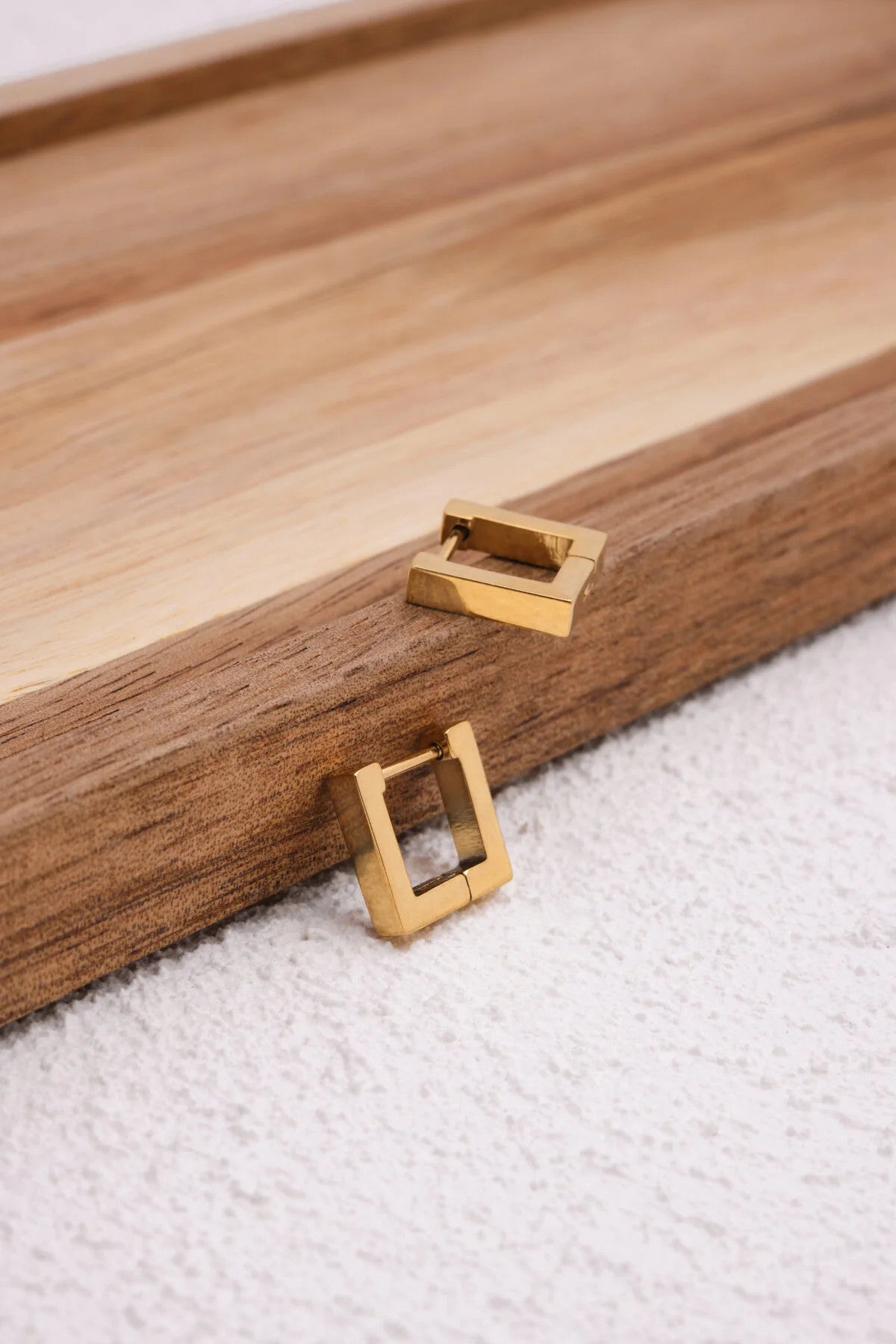 Çelik Kare Küpe Kararmaz Plaka Minimal 1.2cm Günlük Kullanıma Uygun